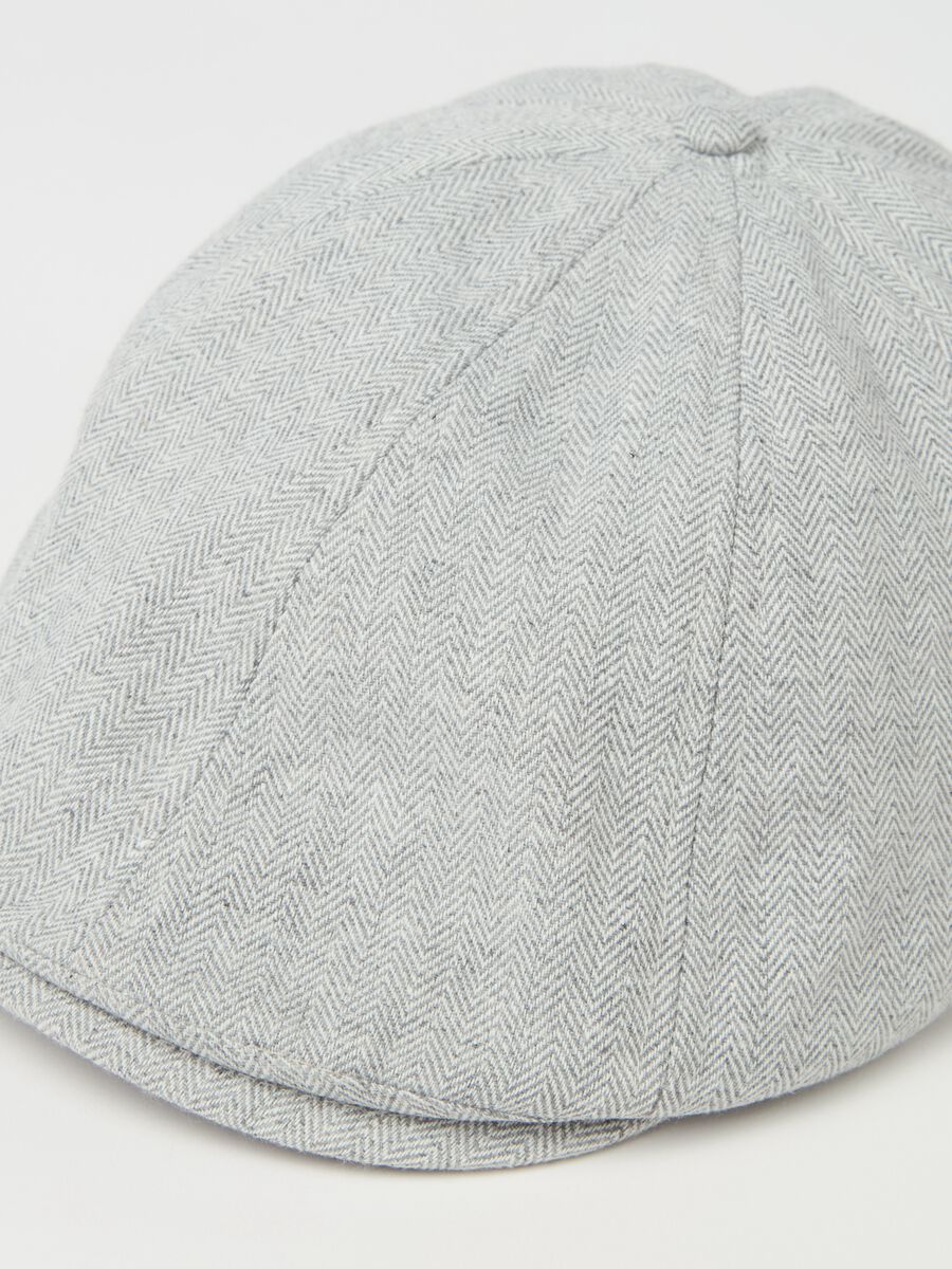 Flat cap with herringbone weave_1