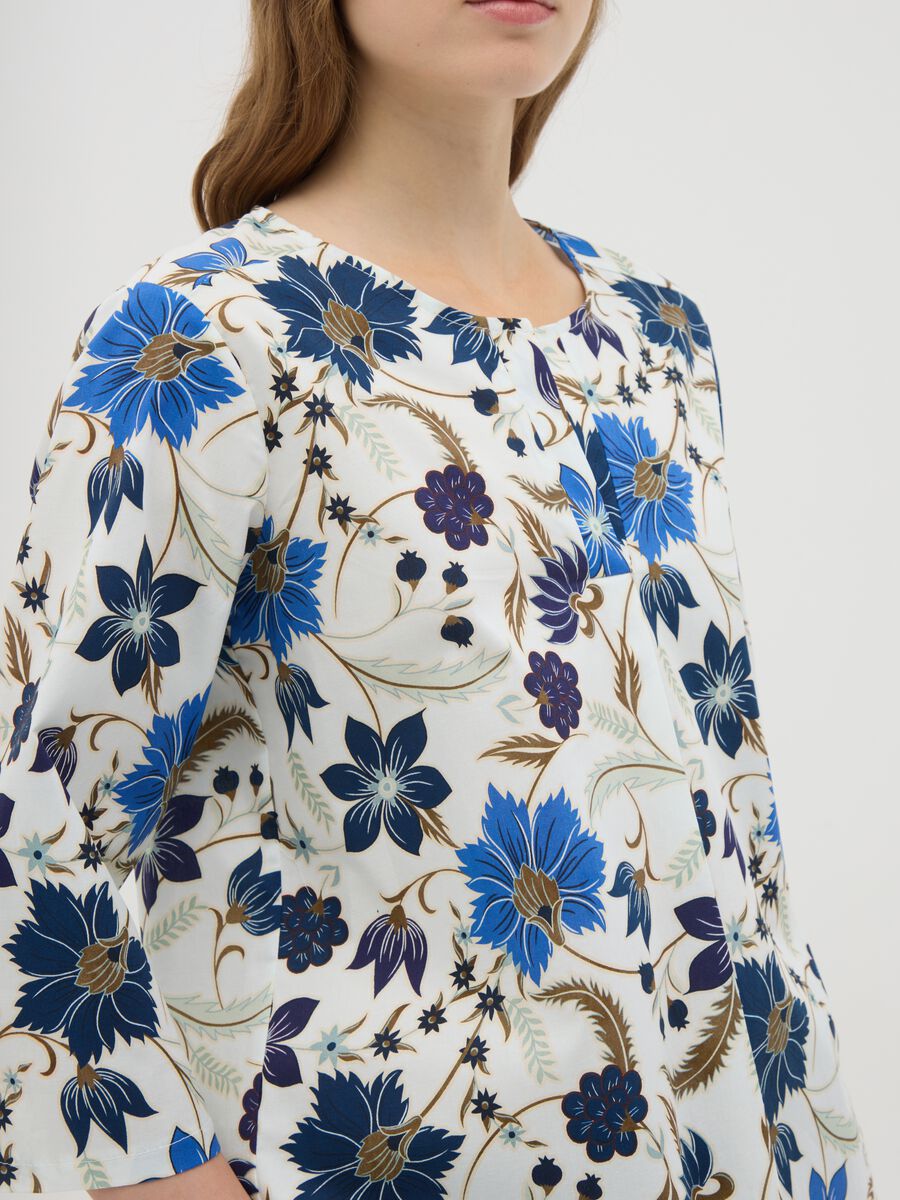 Women's multicoloured stretch cotton blouse in regular fit_2