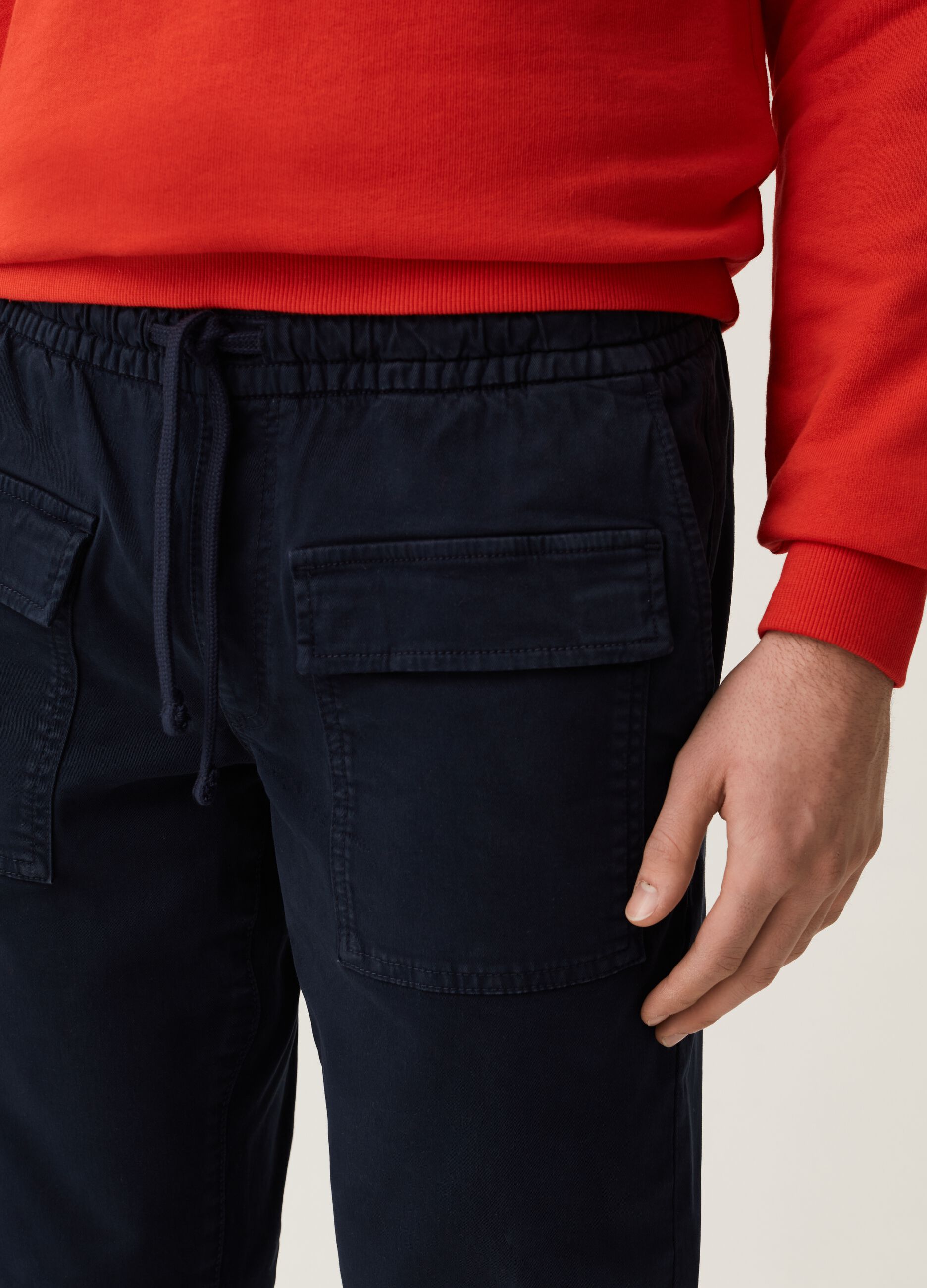 Joggers cargo in cotone stretch_3