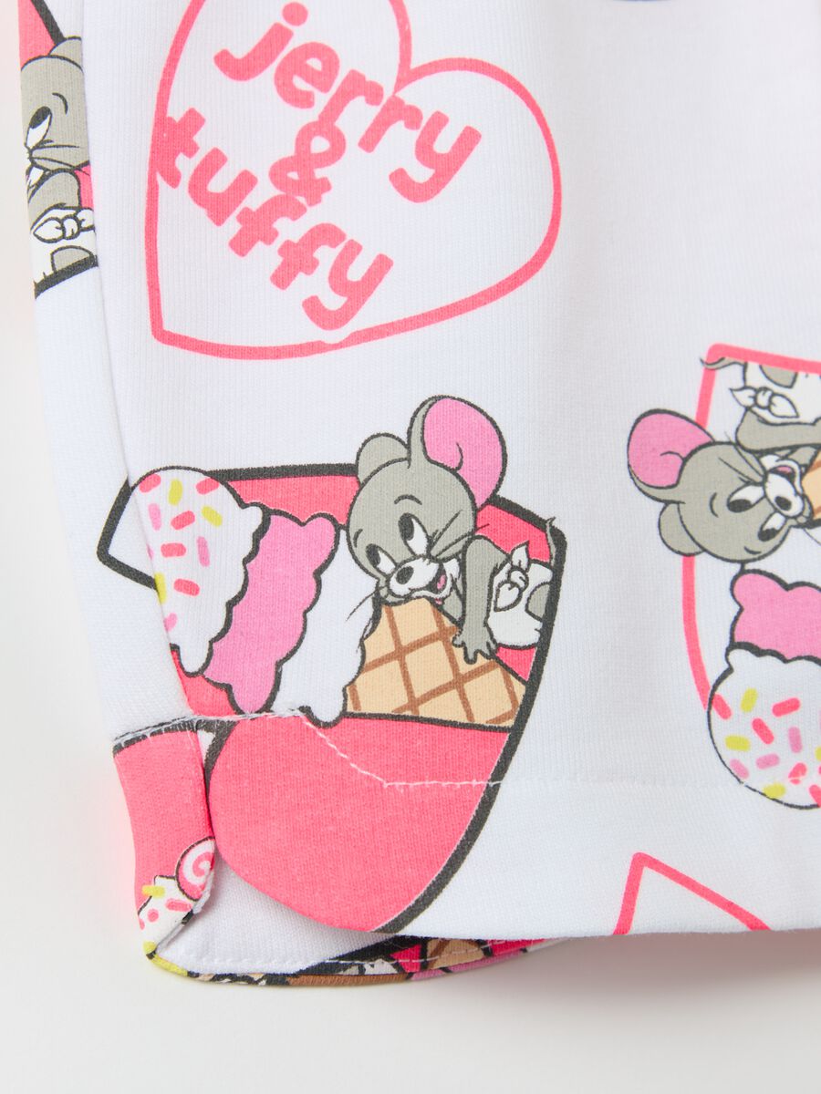 Cotton shorts with Tom & Jerry print and drawstring_2