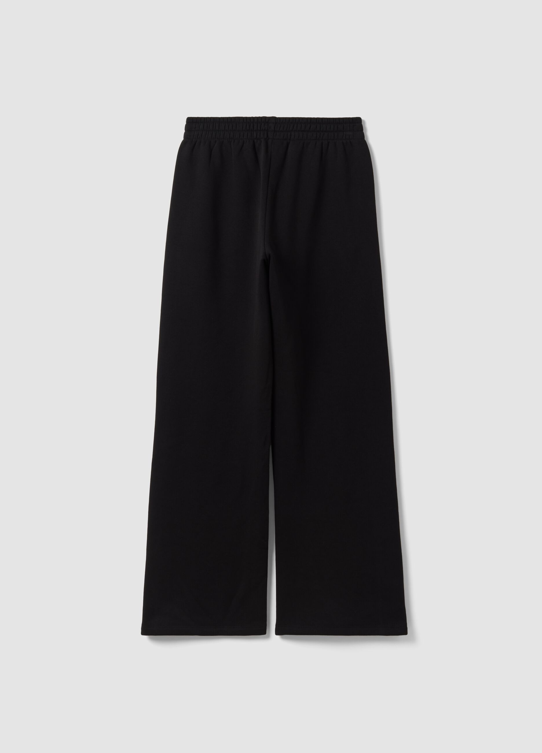 Pantaloni jogger neri in misto cotone straight fit