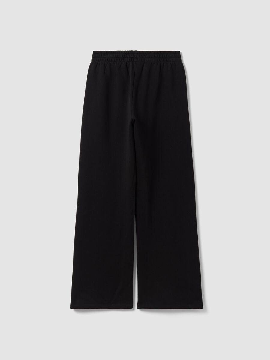 Pantaloni jogger neri in misto cotone straight fit_5
