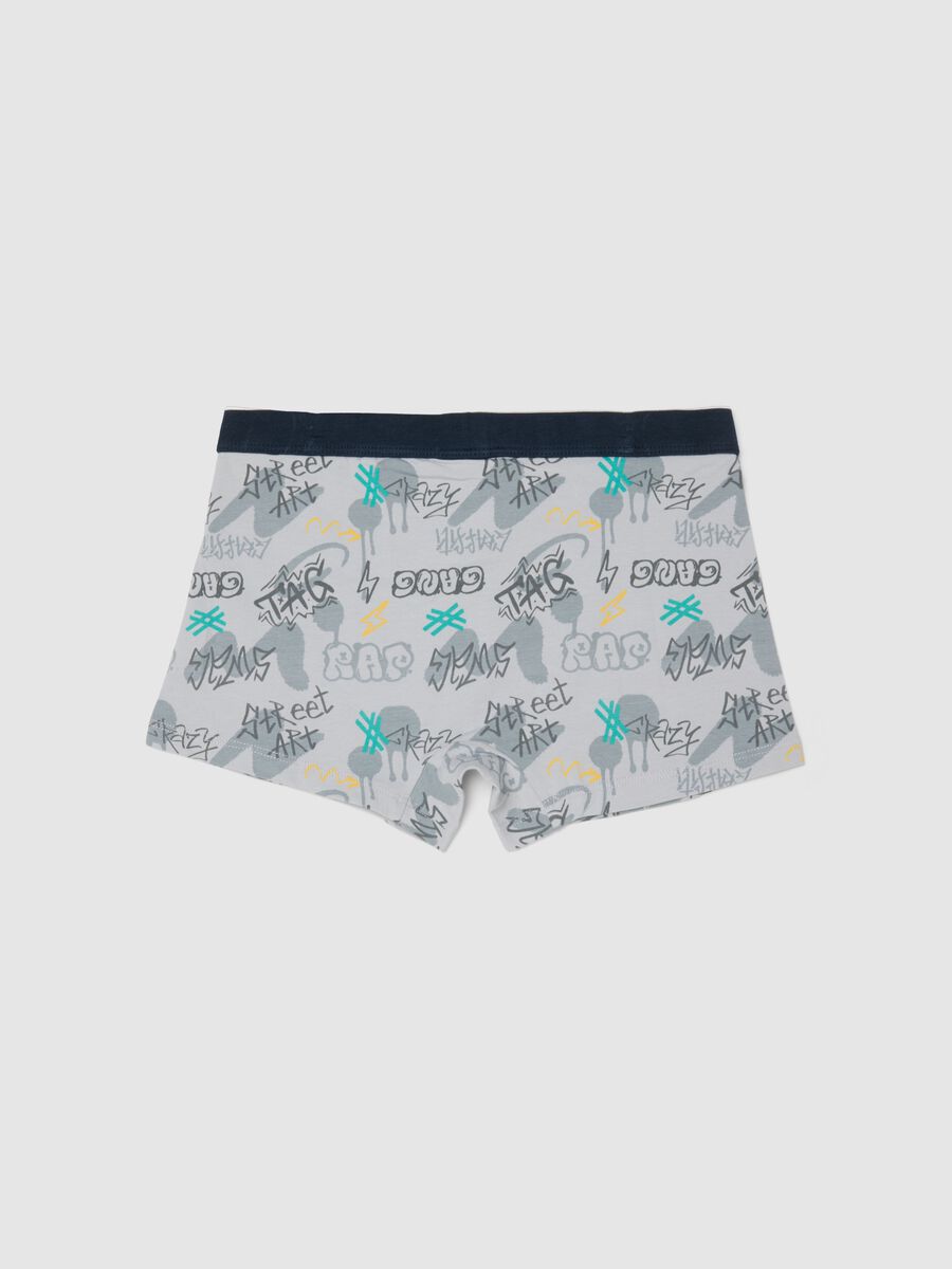 Boys' multicolour elastic cotton boxers with street prints_1