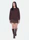 Brown cotton-blend crew-neck sweatshirt with lace detail_0