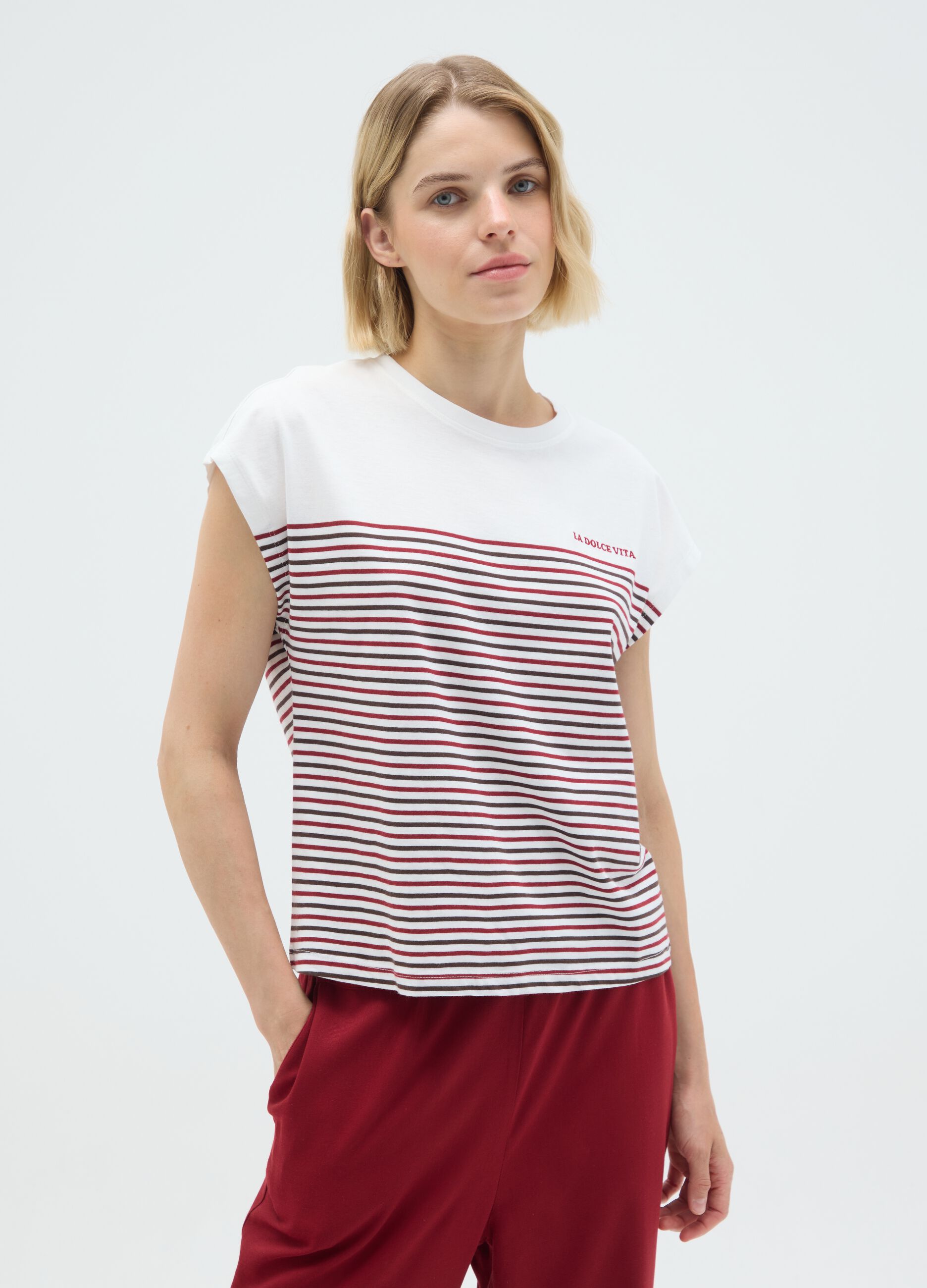 Multicolour Women's Pure Cotton T-shirt