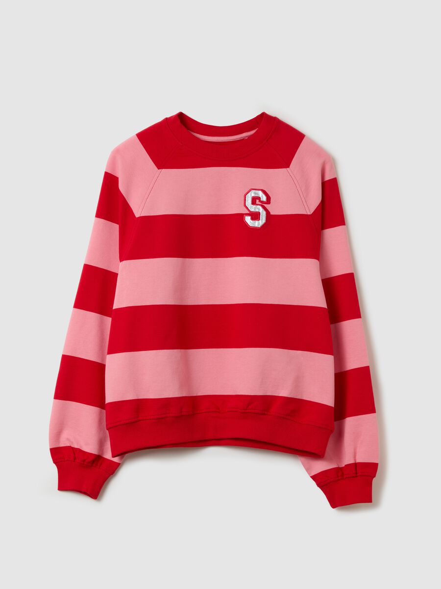 Striped French Terry sweatshirt with embroidered "S"_3
