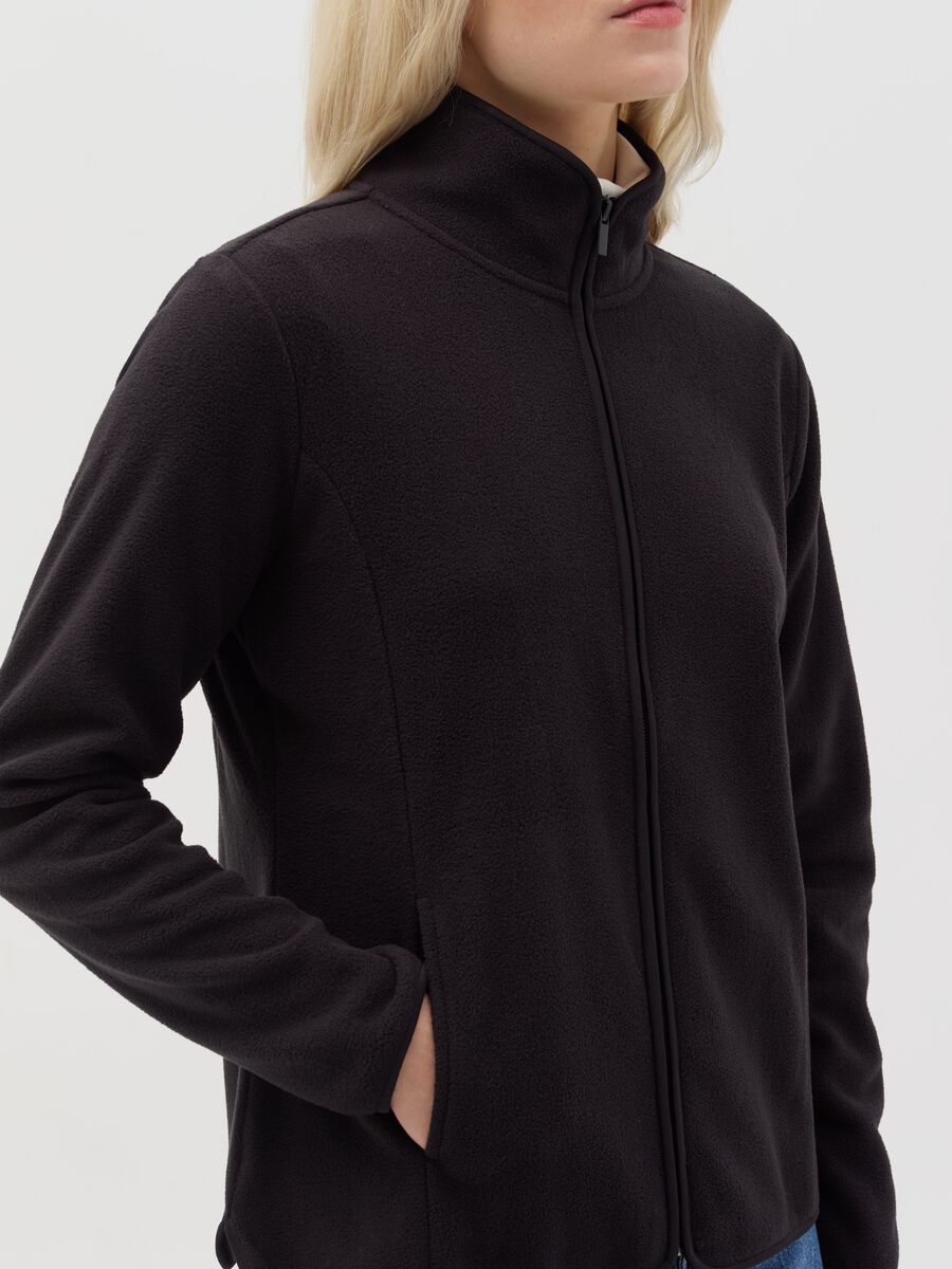 Fleece full-zip sweatshirt with high neck_3