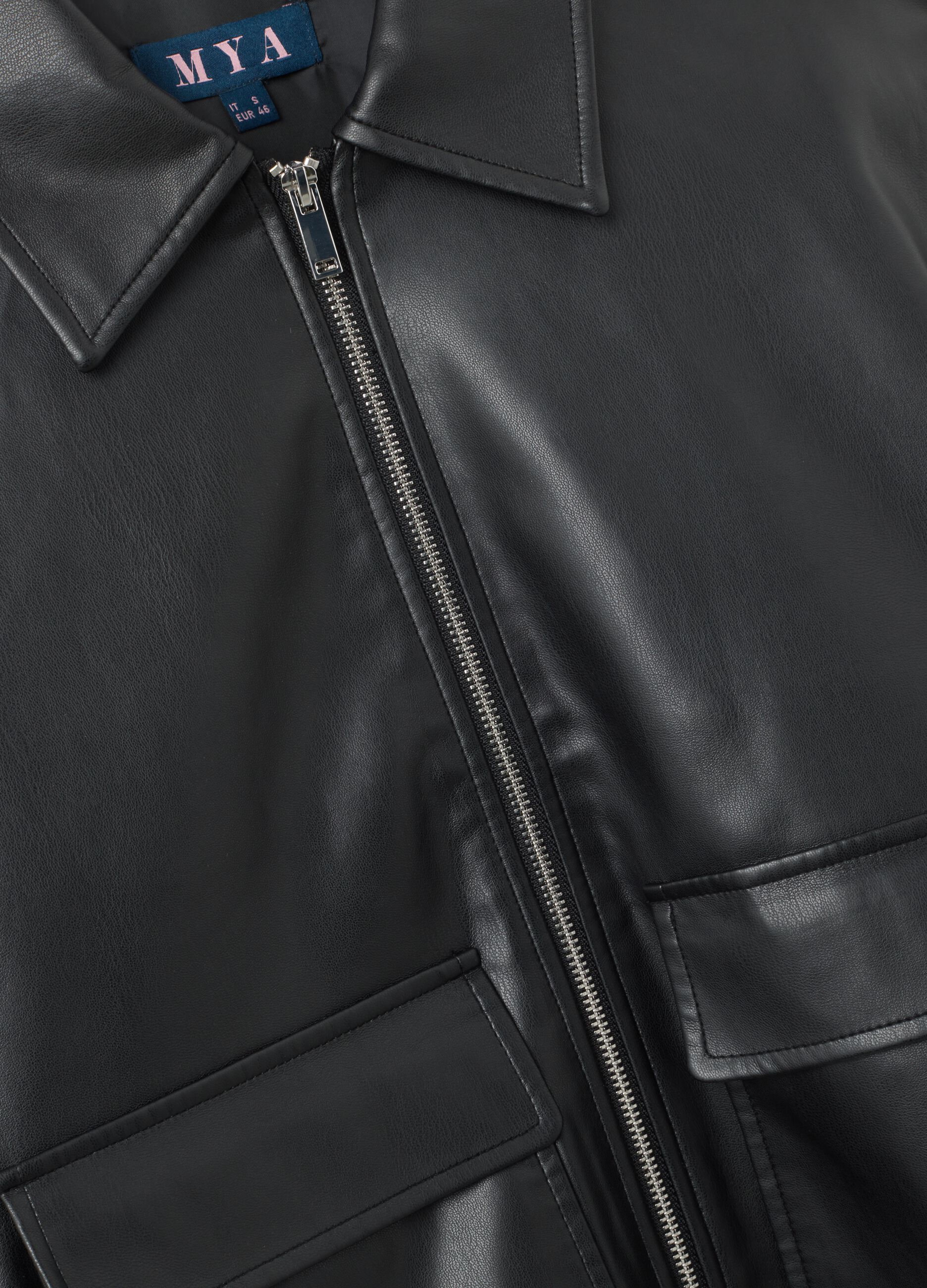 Black regular fit jacket with zip