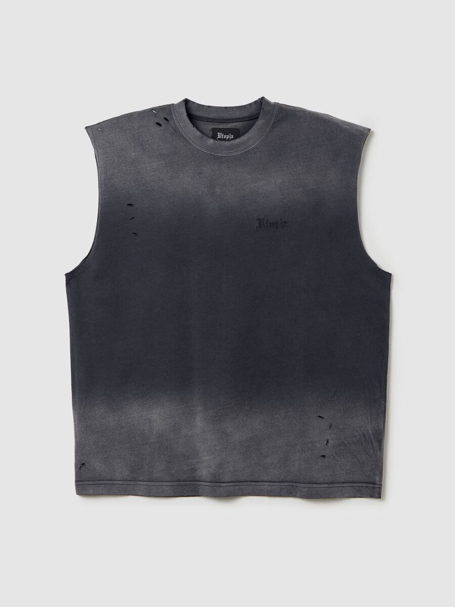 Sunfaded Distressed Tank Top Vintage Black_6