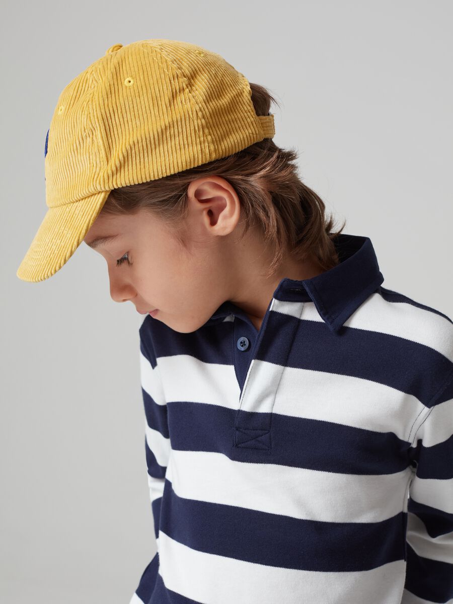 Polo in cotone con fantasia a righe_0