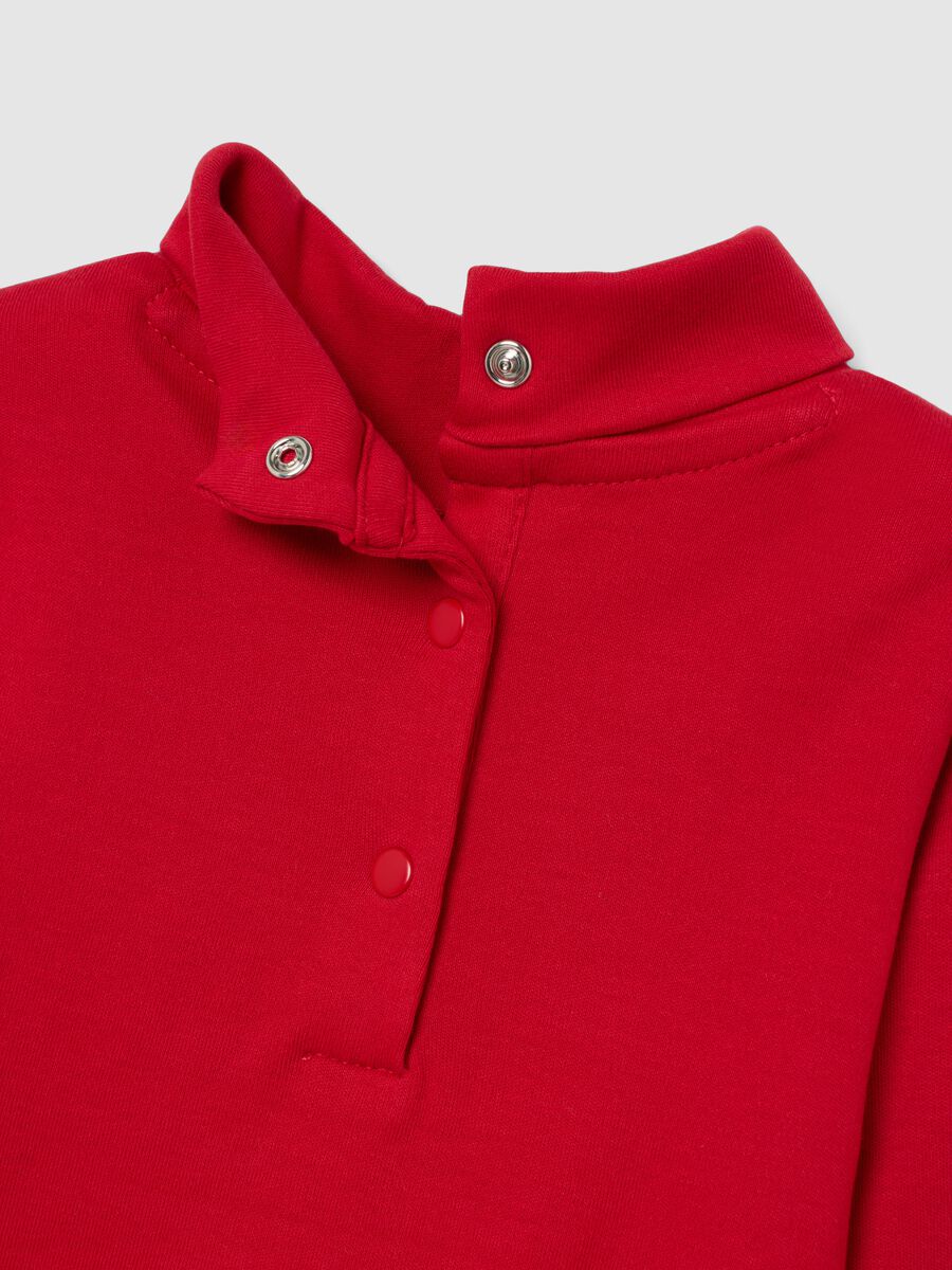 Girls' red cotton jumper with regular fit and print_2