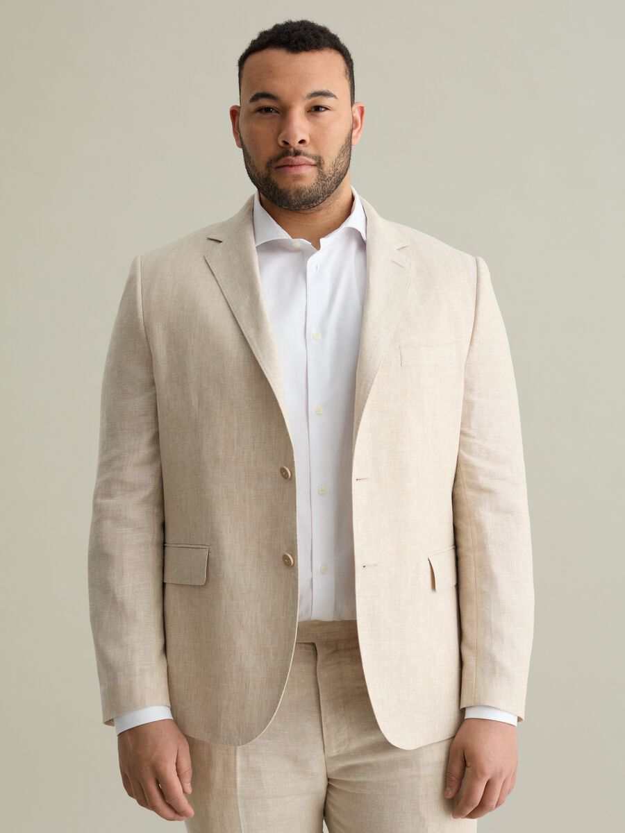 Oversized blazer in linen_0