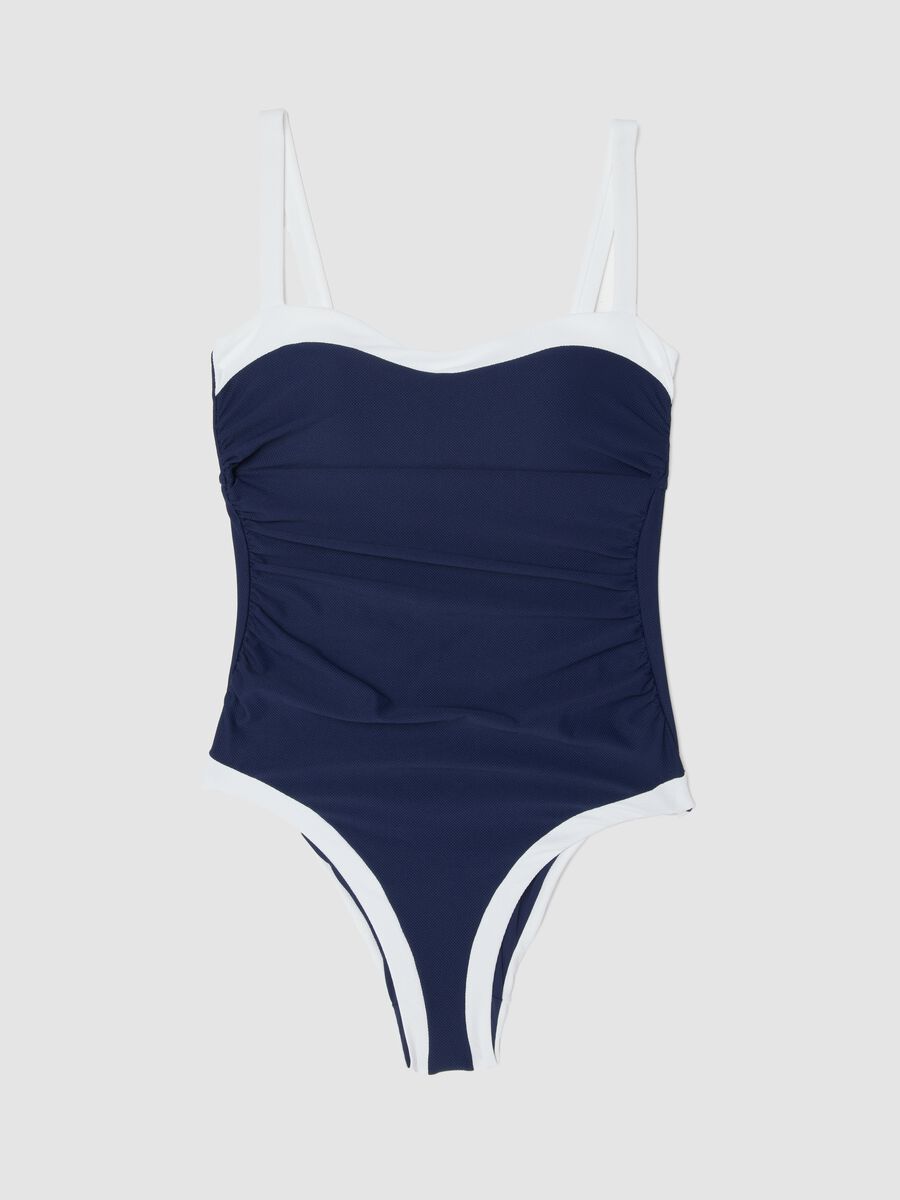 Blue and white stretch fabric swimsuit_4