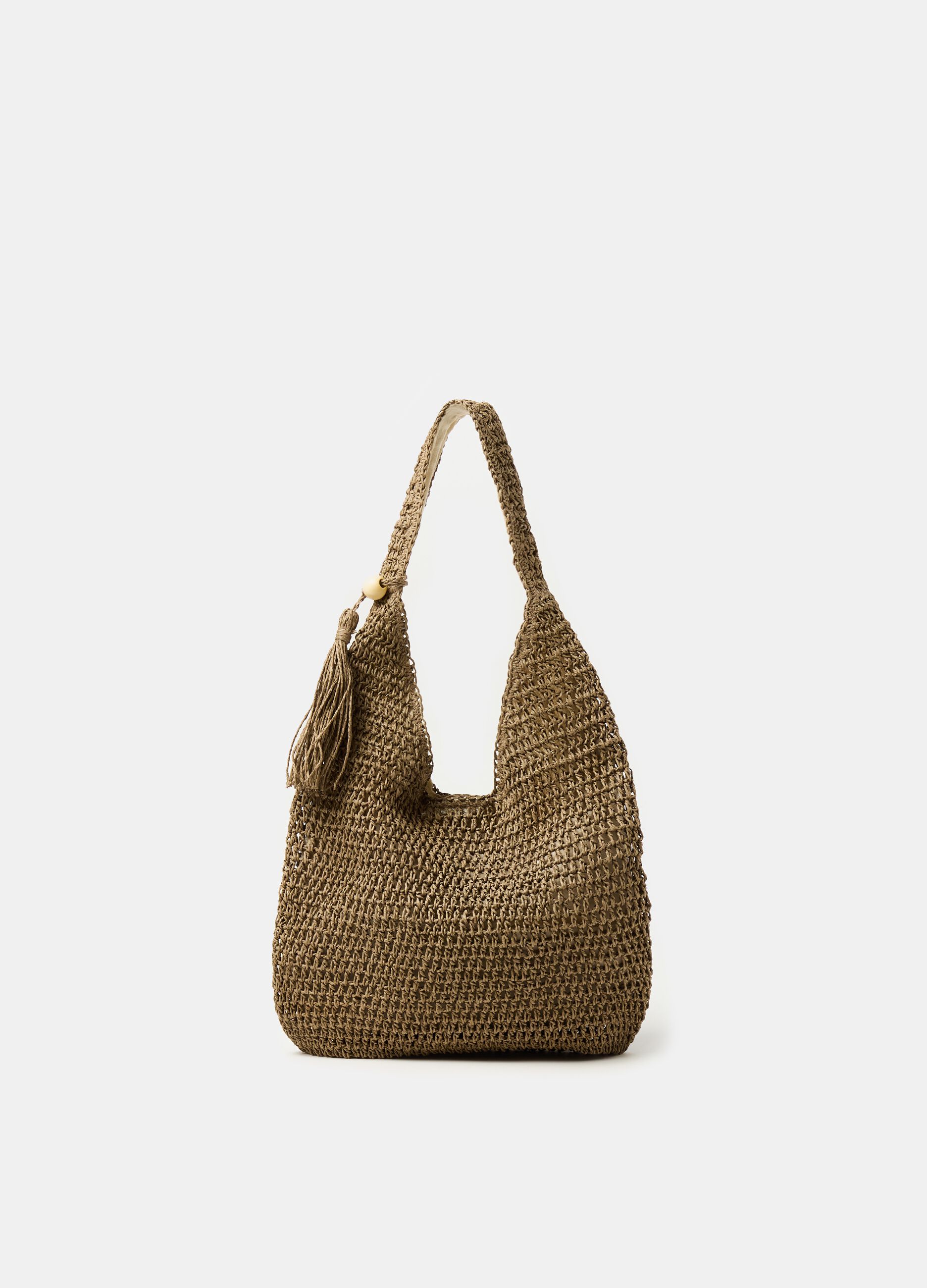 Borsa hobo in rafia