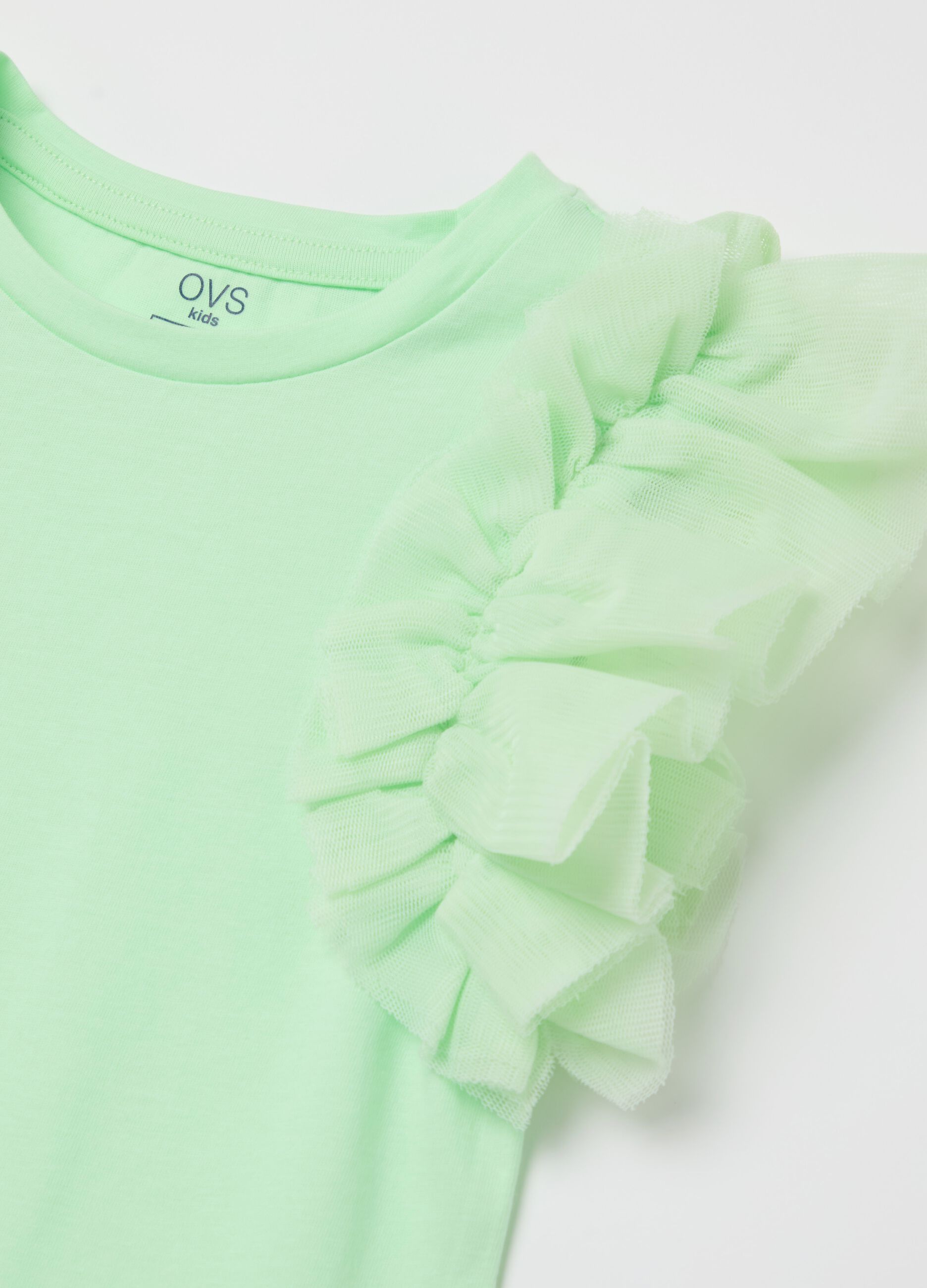 Cotton jogging set with flounce and print