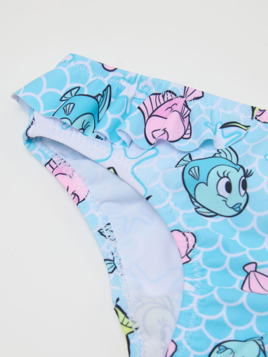 Girls’ bikini in multicoloured stretch fabric with Minnie Mouse print and underwater design_2