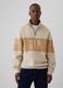 Colourblock half-zip sweatshirt with logo embroidery_0