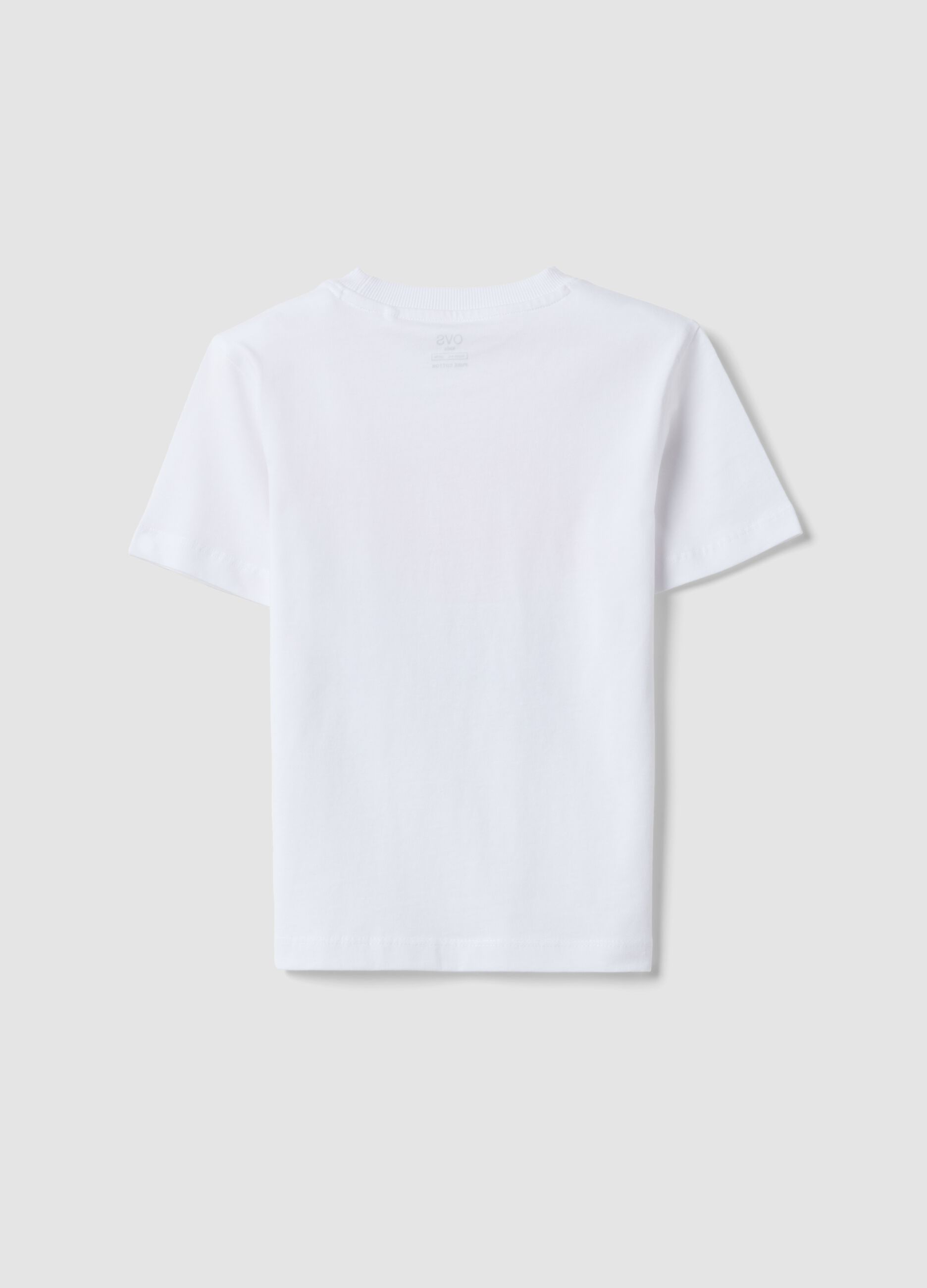 White pure cotton boys&rsquo; T-shirt with sailing print