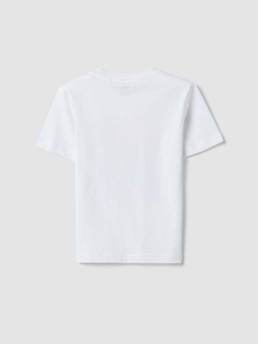 White pure cotton boys&rsquo; T-shirt with sailing print_1