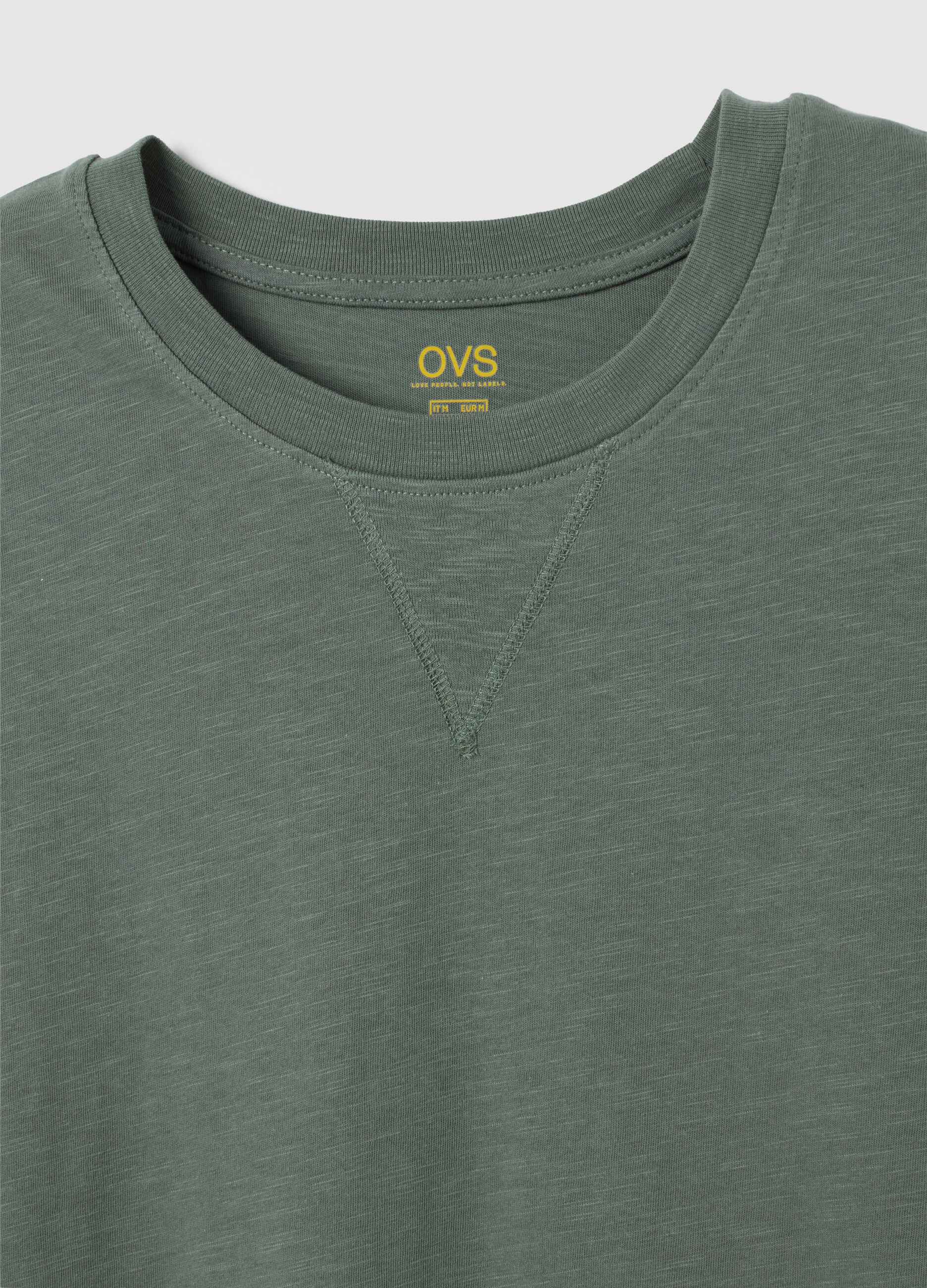 Canotta da uomo in puro cotone verde relaxed fit