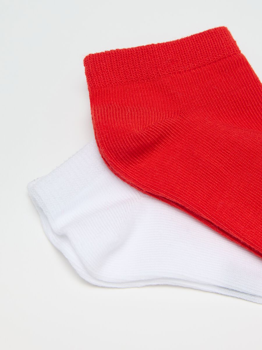 Five-pair pack red and blue stretch shoe liners_1