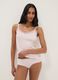 Canottiera in puro cotone rosa regular fit con bordo in pizzo_0