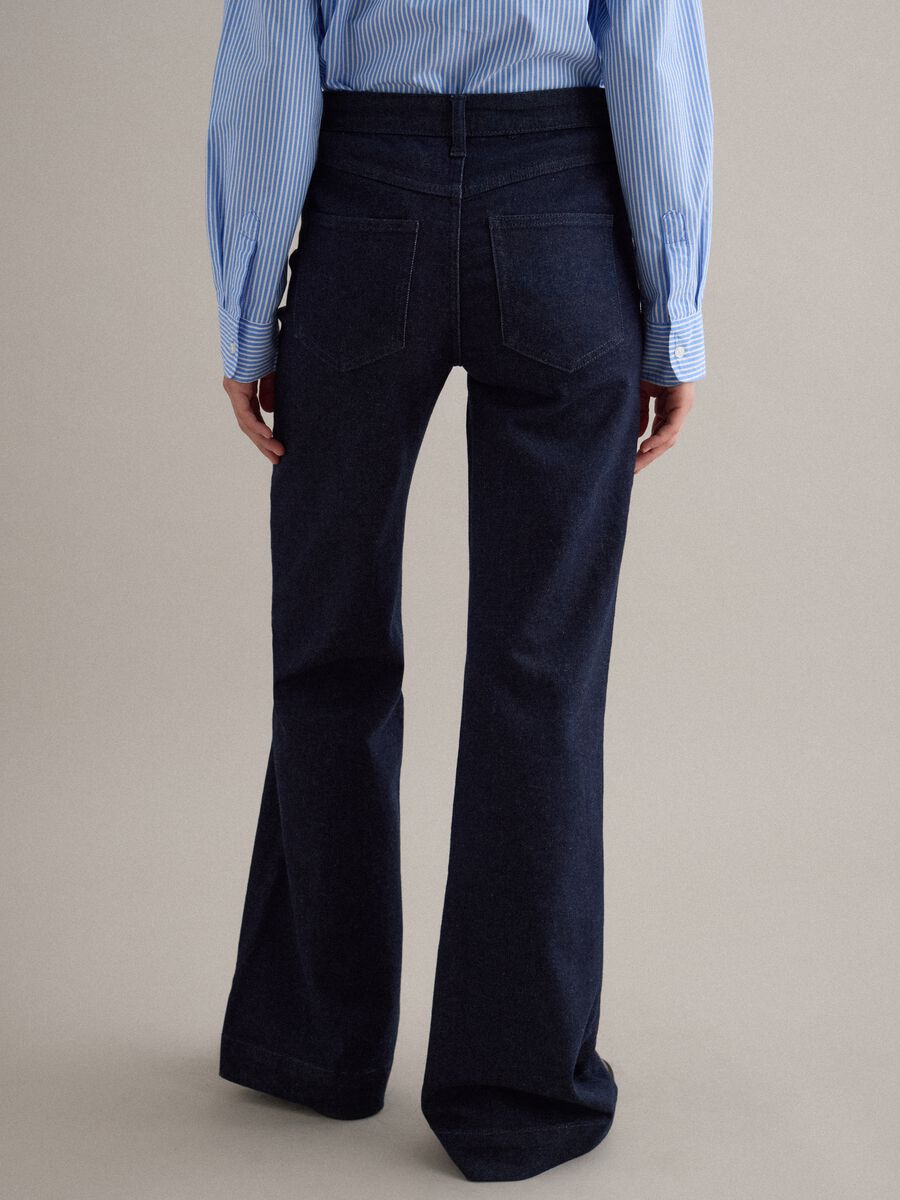 Blue bootcut jeans in stretch cotton_2