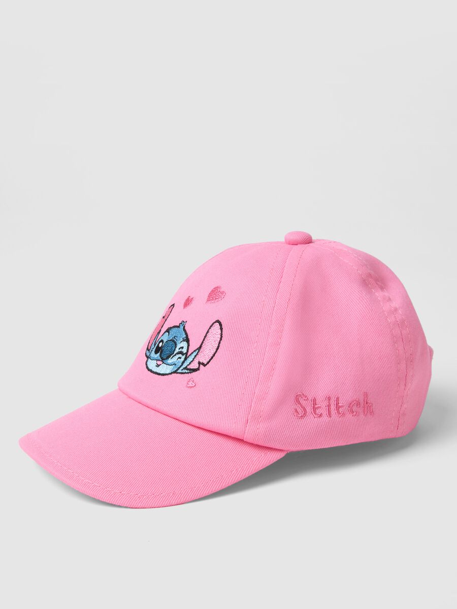 Cappello da baseball in puro cotone rosa da bimba con Stitch_1