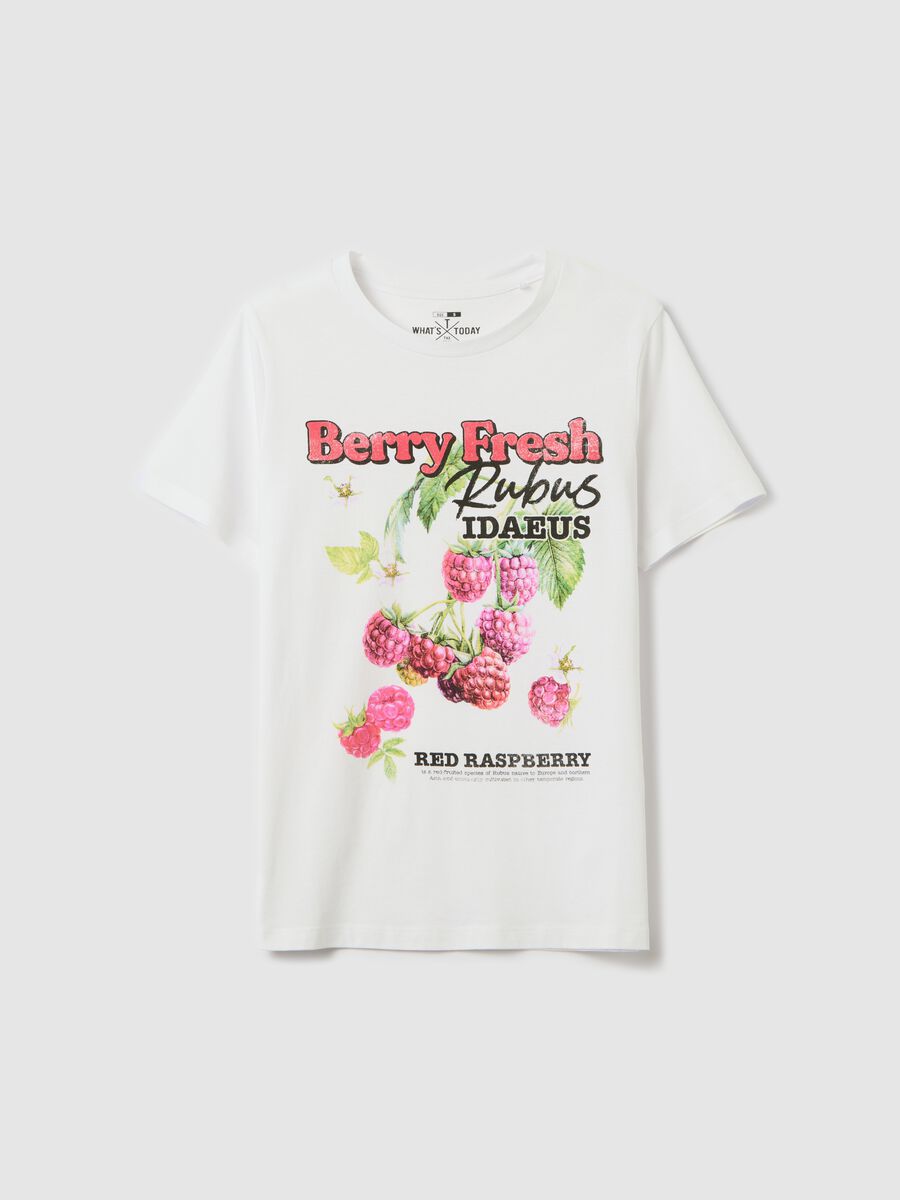 White T-shirt with red fruit print_4