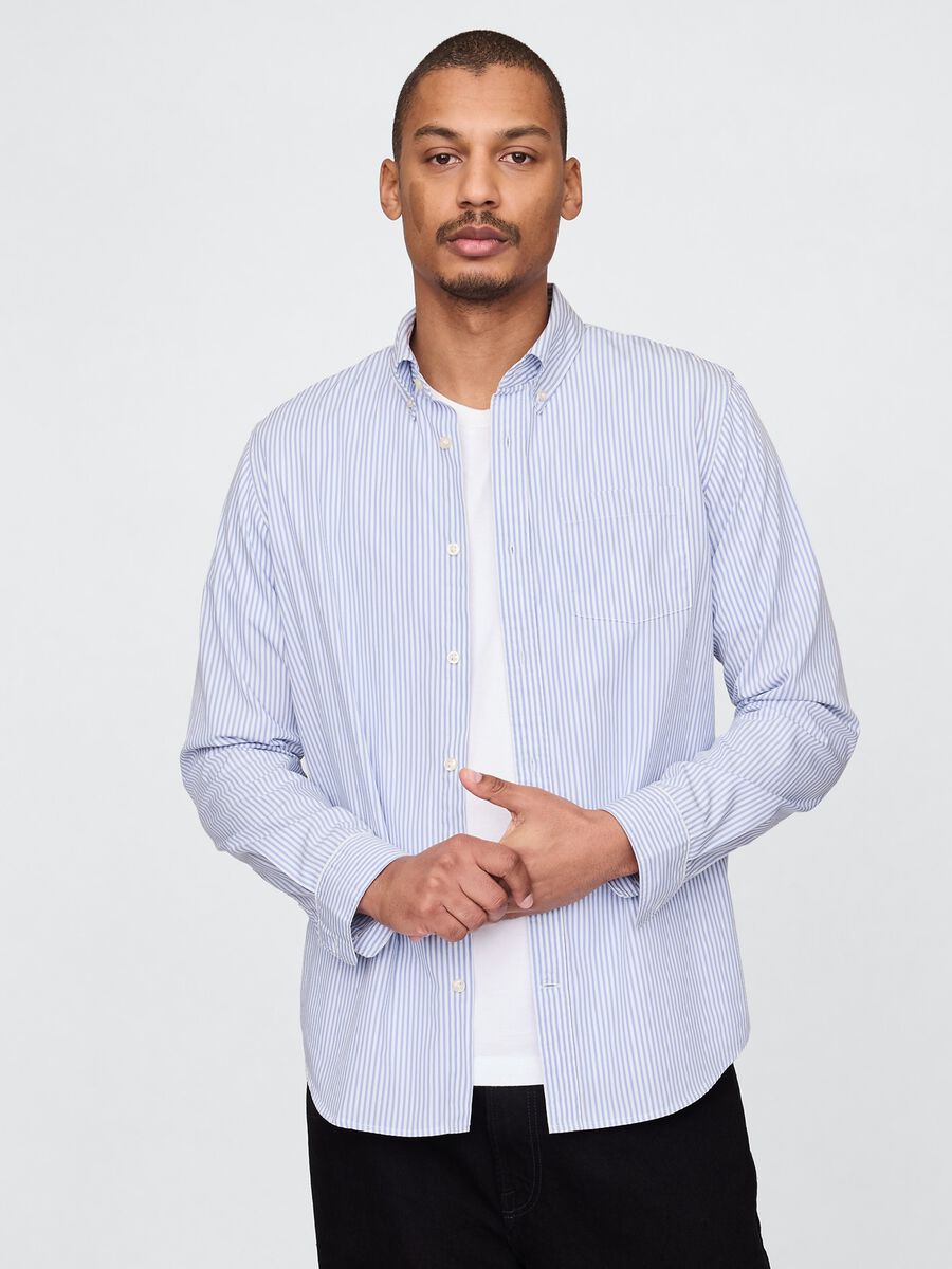 Blue Striped Cotton Shirt_0