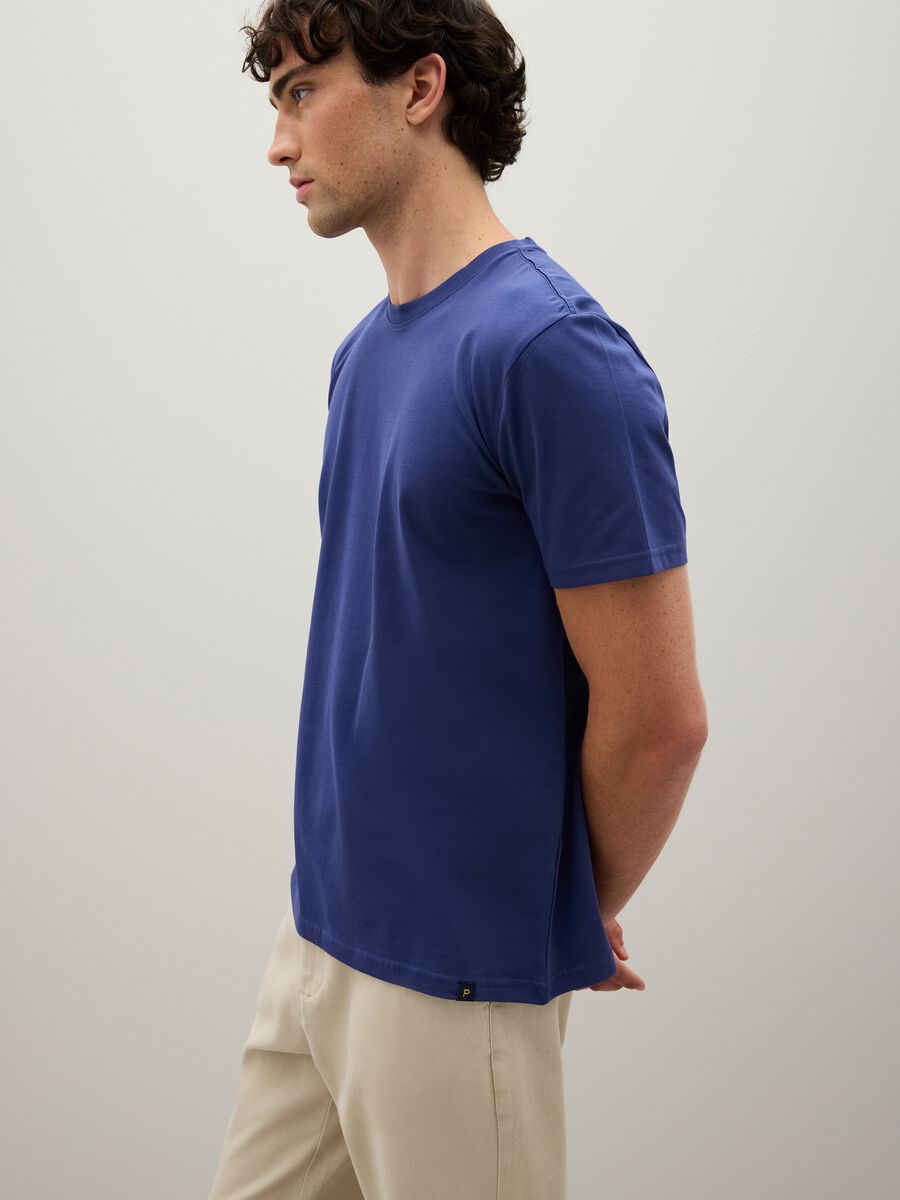 Blue pure cotton T-shirt_2