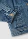 Blue pure cotton jacket with buttons for girls_2