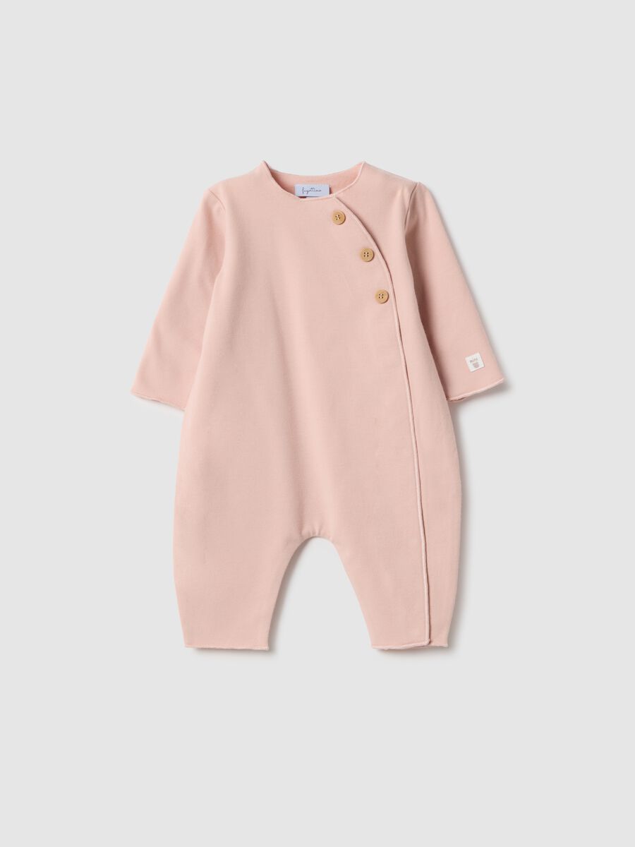 Pink cotton baby girl sleepsuit with perfect fit_0