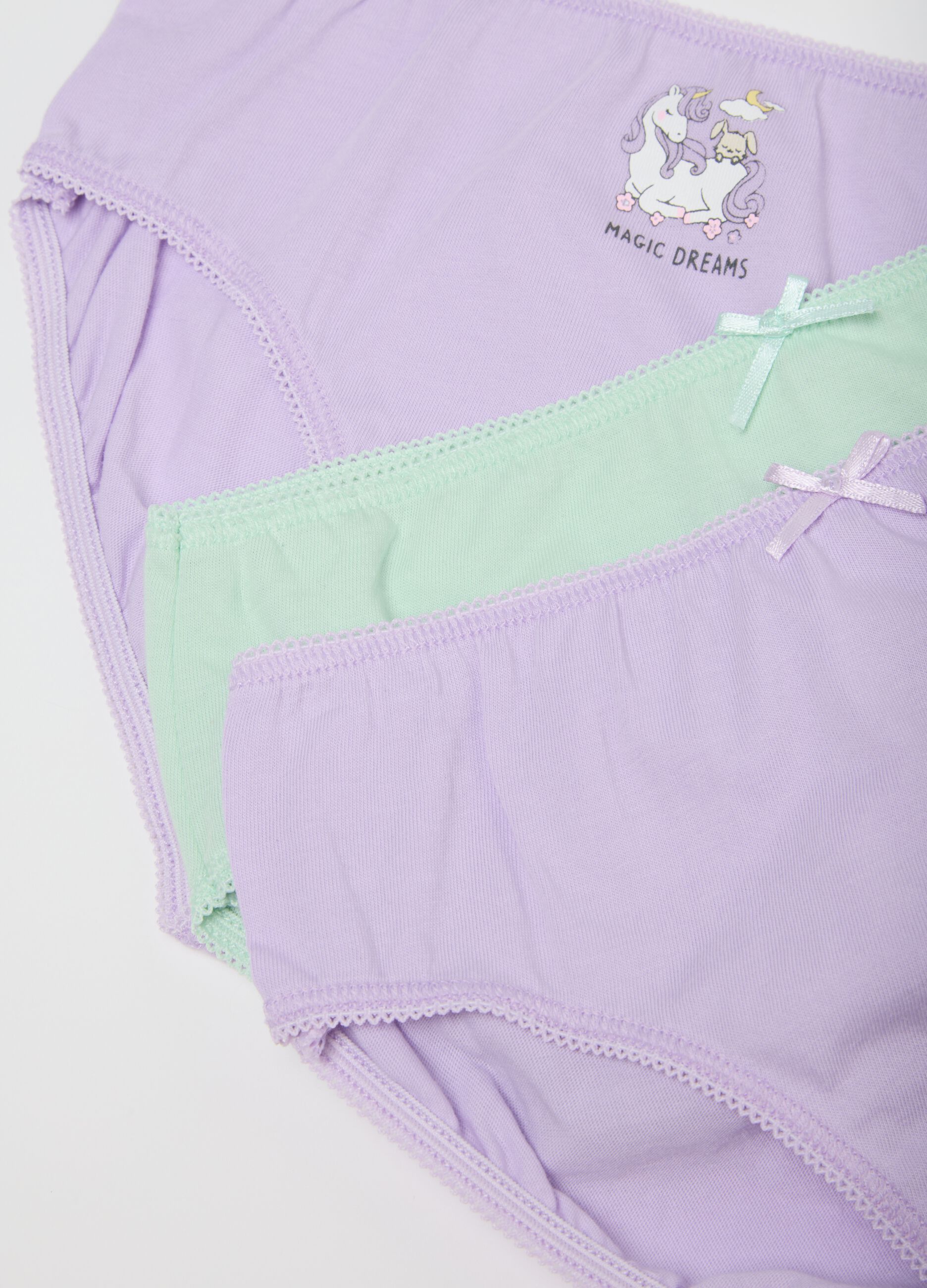 Girls' pure cotton multicolour regular fit multipack panties set