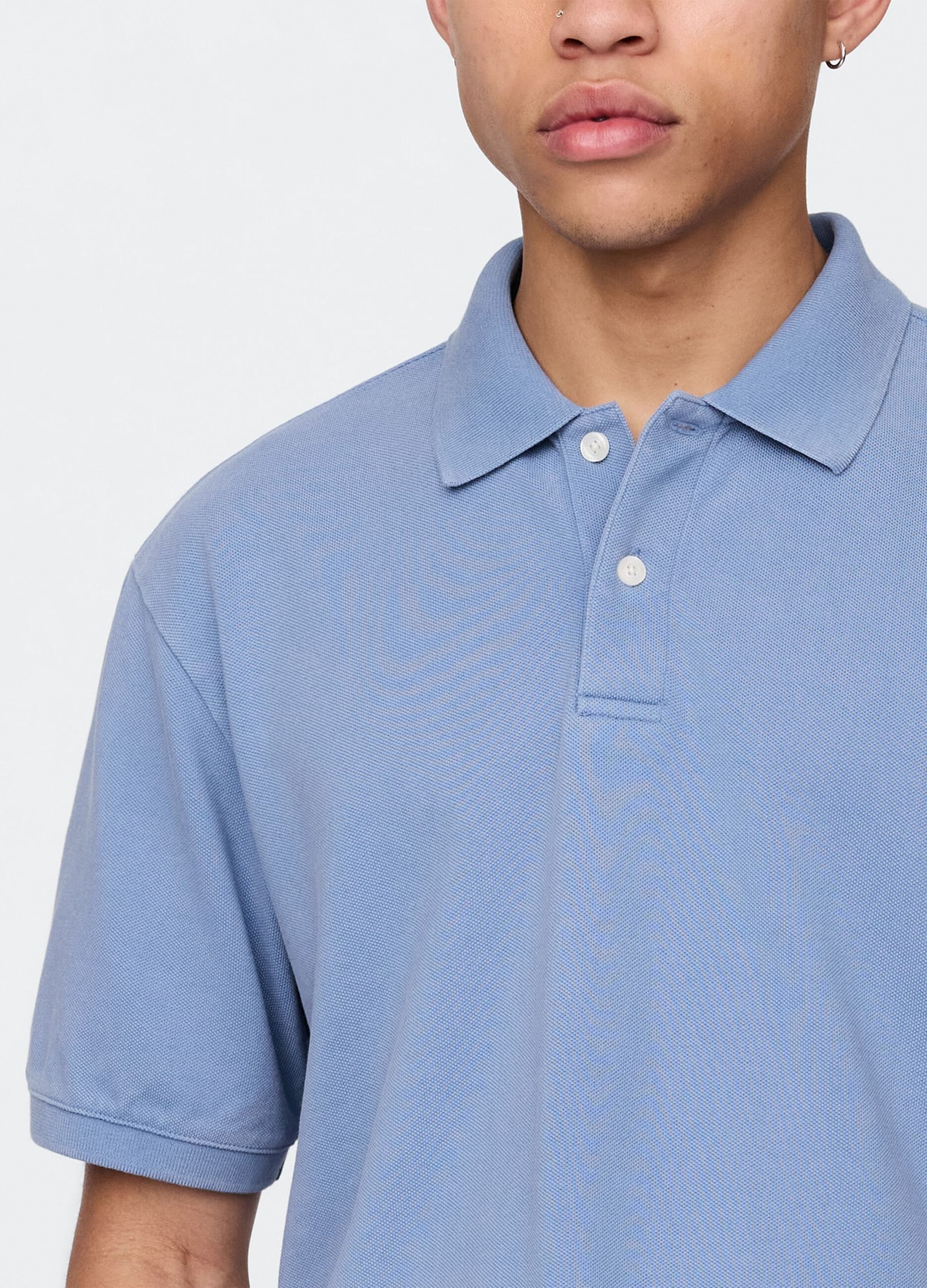Blue short sleeve cotton polo by Gap