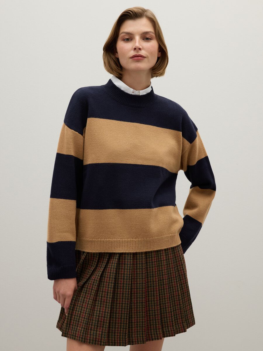 Blue and brown striped jumper_0