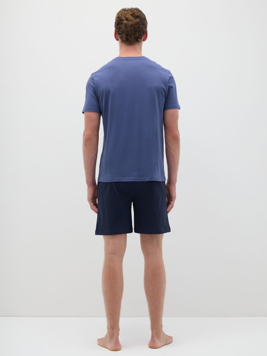 Blue pure cotton regular fit pyjama_3