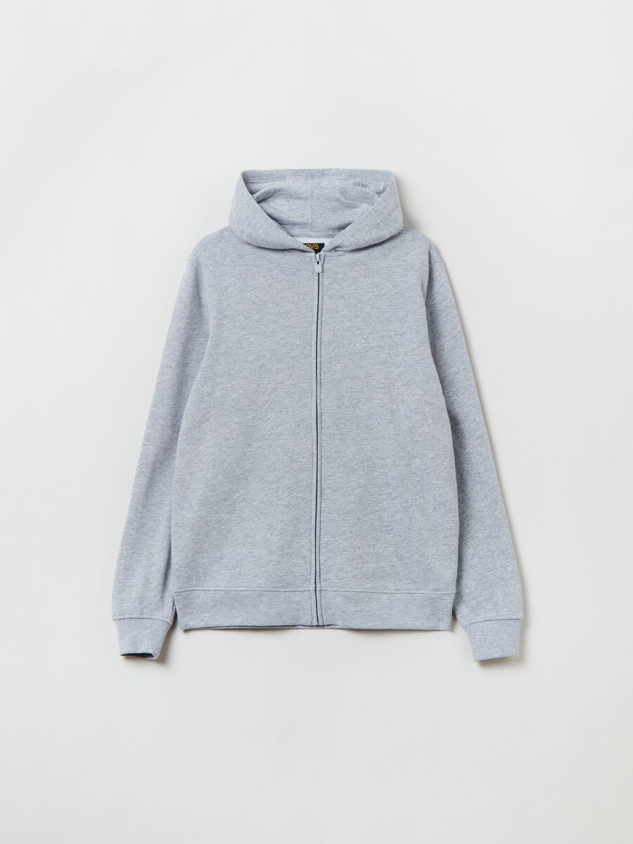 Full-zip in felpa con cappuccio_0