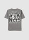 Grey over-fit pure cotton children's t-shirt with Brooklyn Nets logo_4