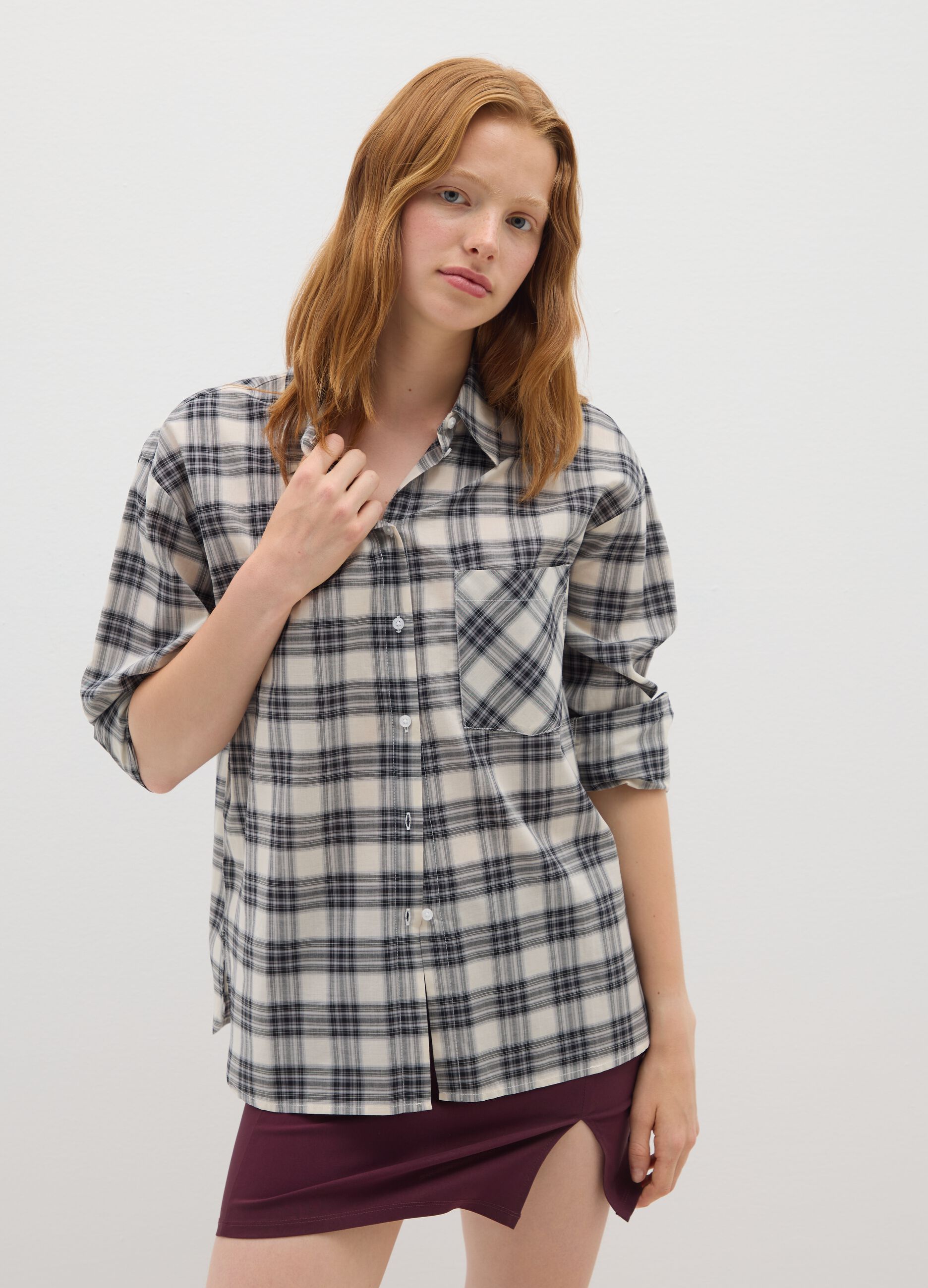 Camicia da donna in puro cotone multicolor