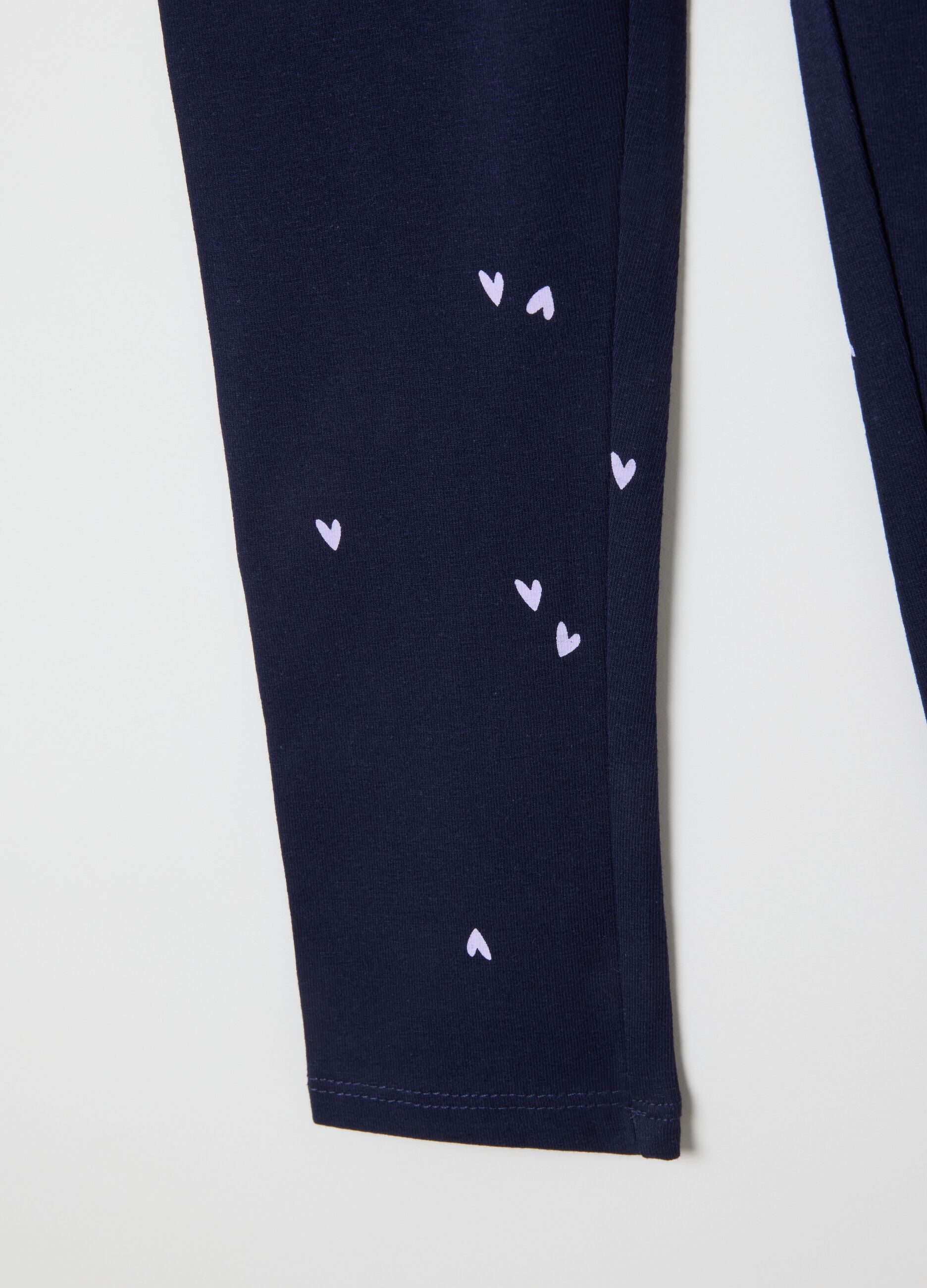 Girls' stretchy blue cotton leggings