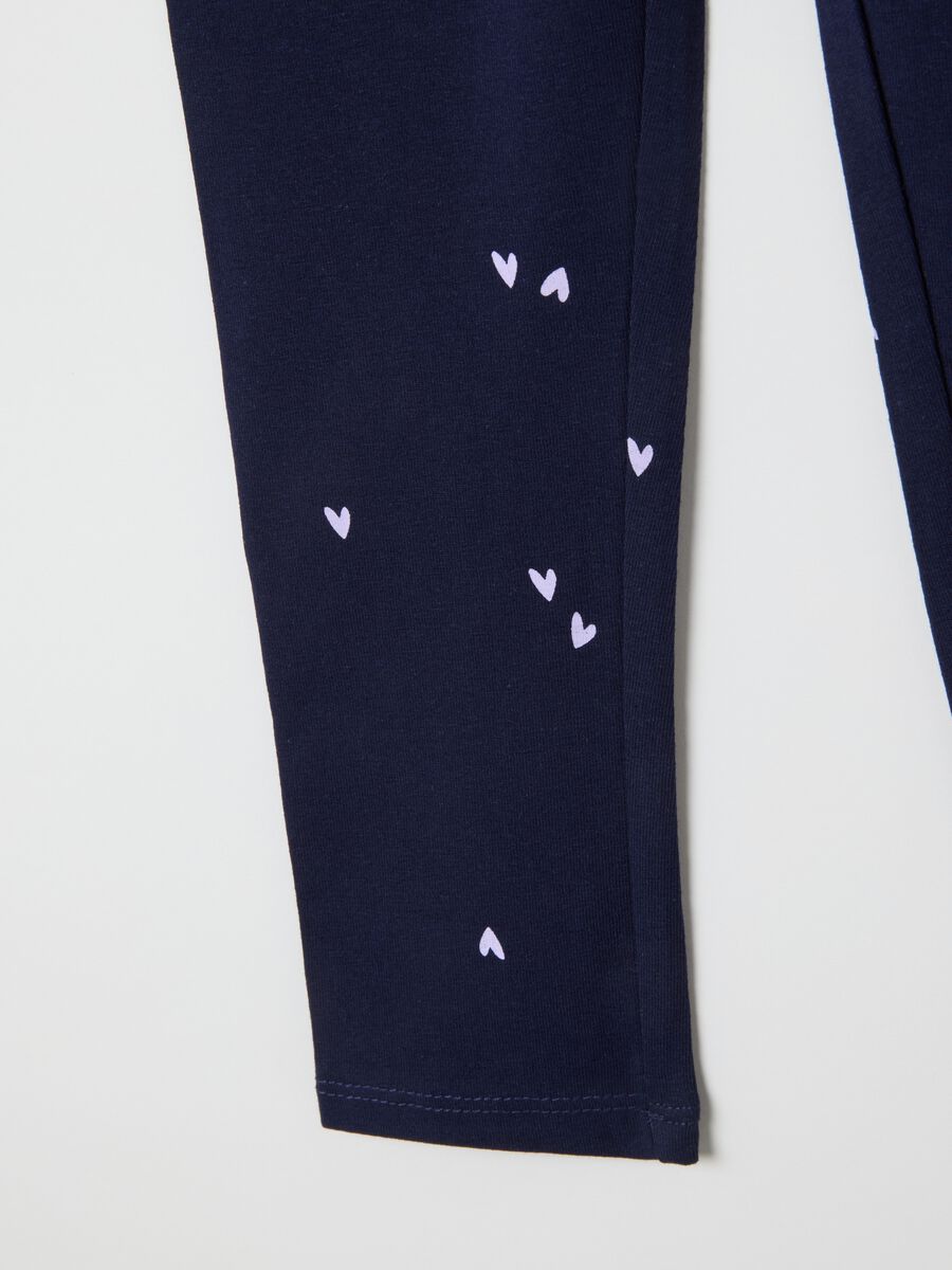 Girls' stretchy blue cotton leggings_3
