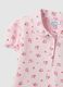 Polo in puro cotone rosa da bimba regular fit con motivo floreale_1