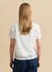 White regular fit t-shirt with floral net pattern_3