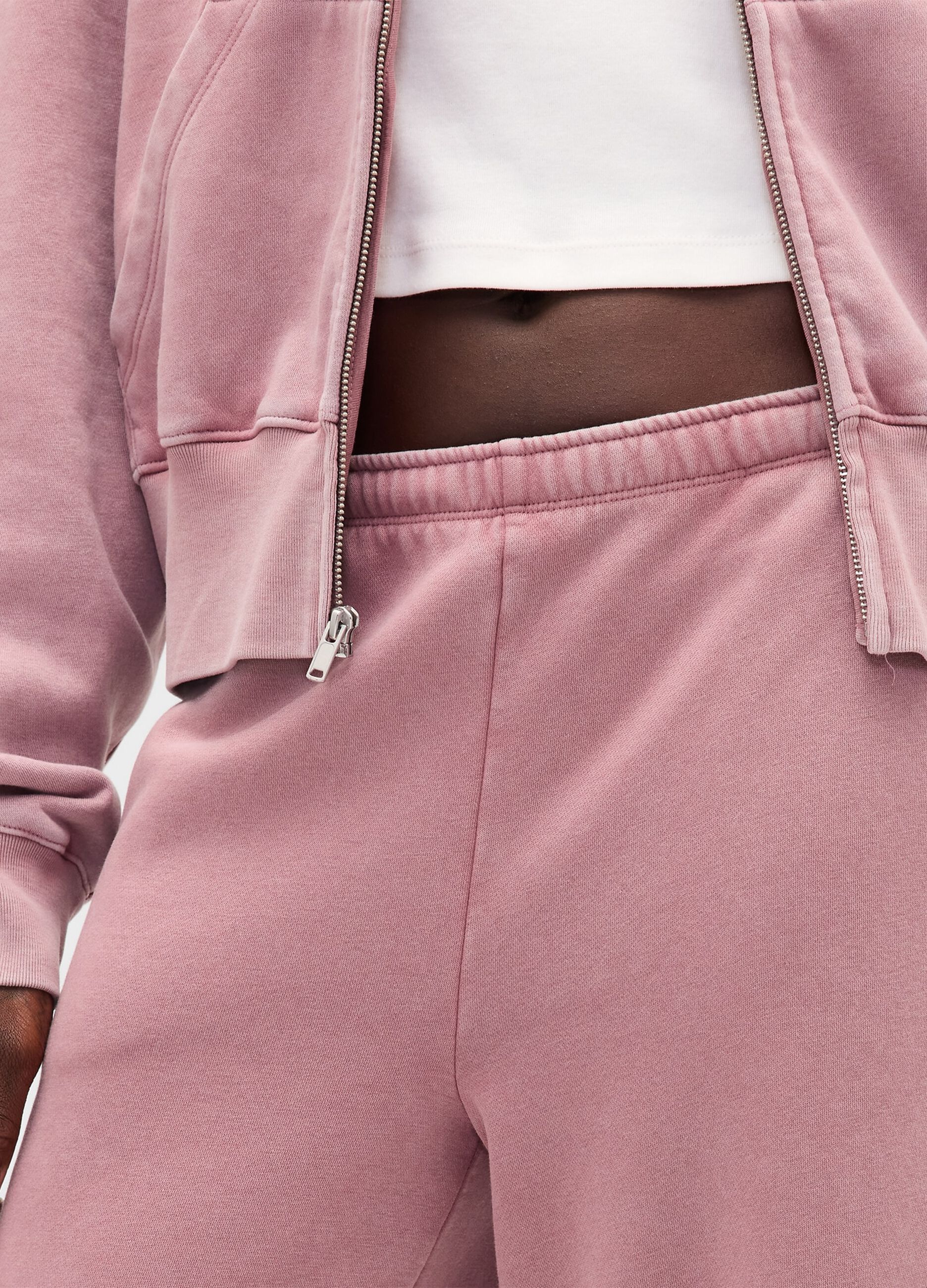 Women's Pink Trousers in Cotton and Polyester Blend