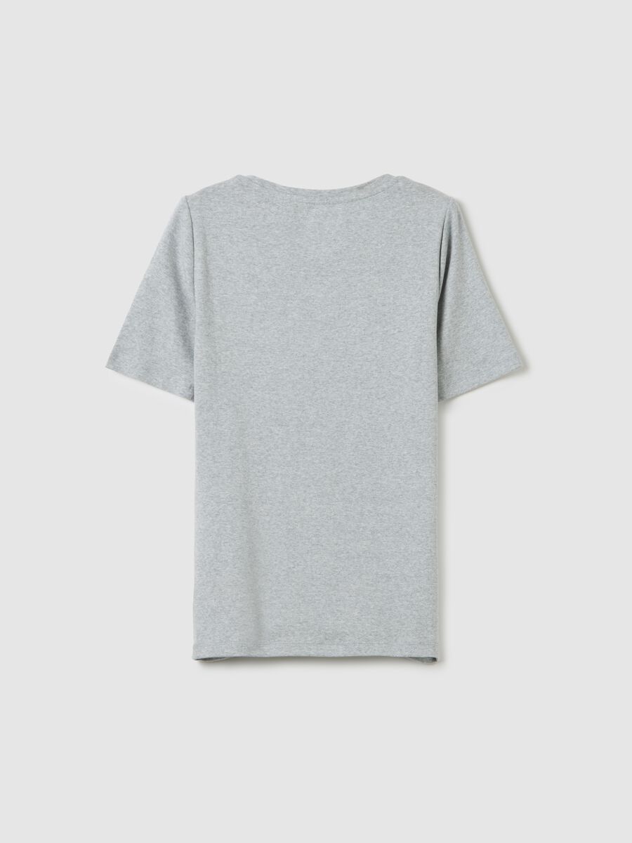 T-shirt girocollo in cotone e modal melange_3