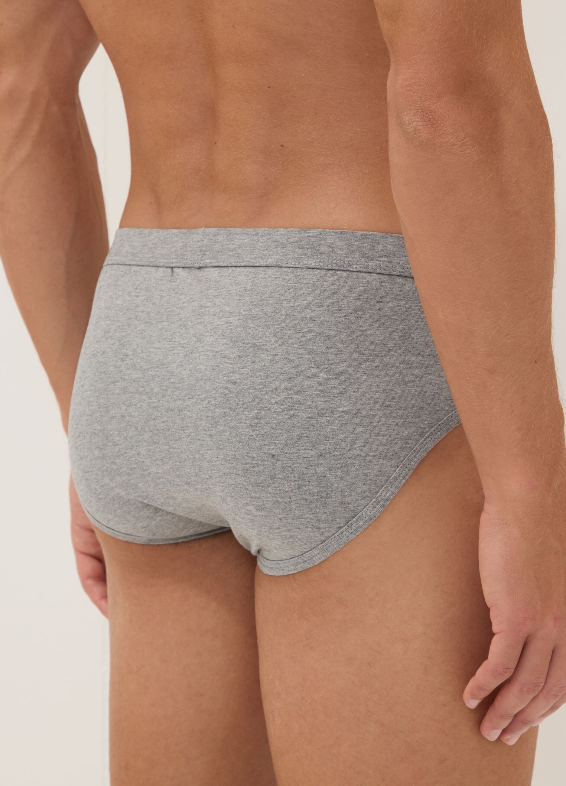 2-pack of grey Supima stretch cotton briefs