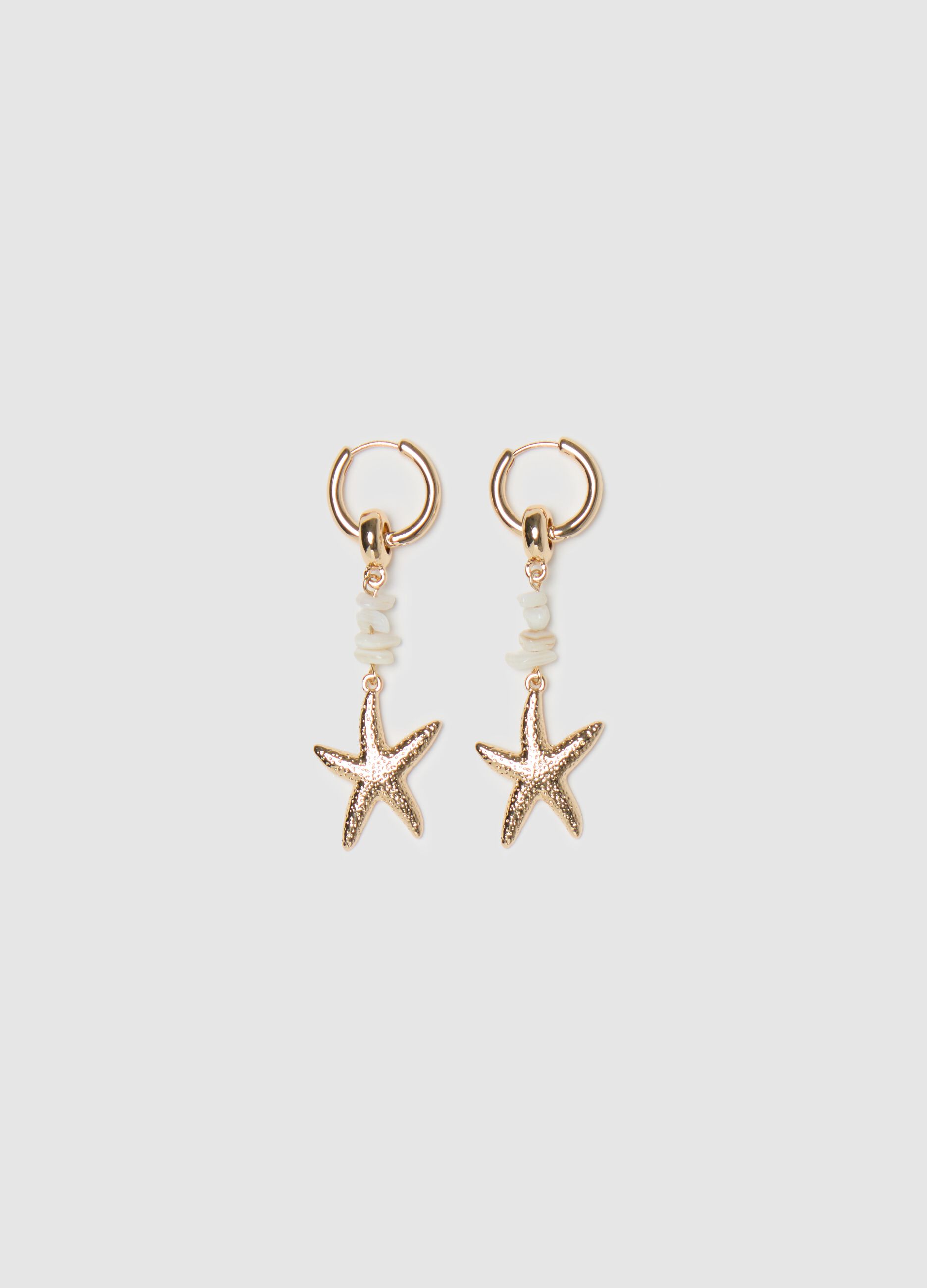Earrings with shells and starfish