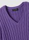 Purple pure cotton regular fit pullover with cable knit_5