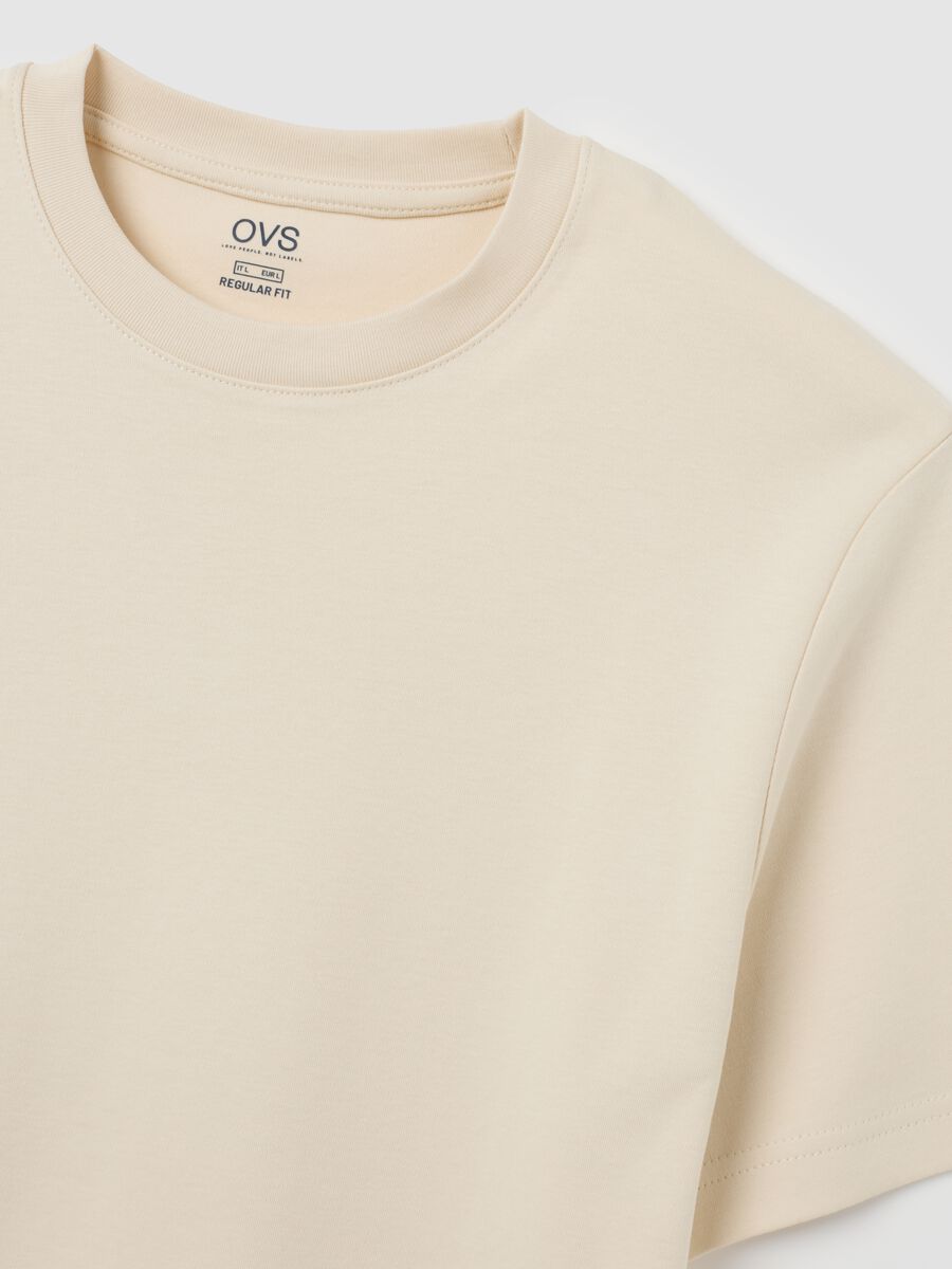 T-shirt in puro cotone beige regular fit_1